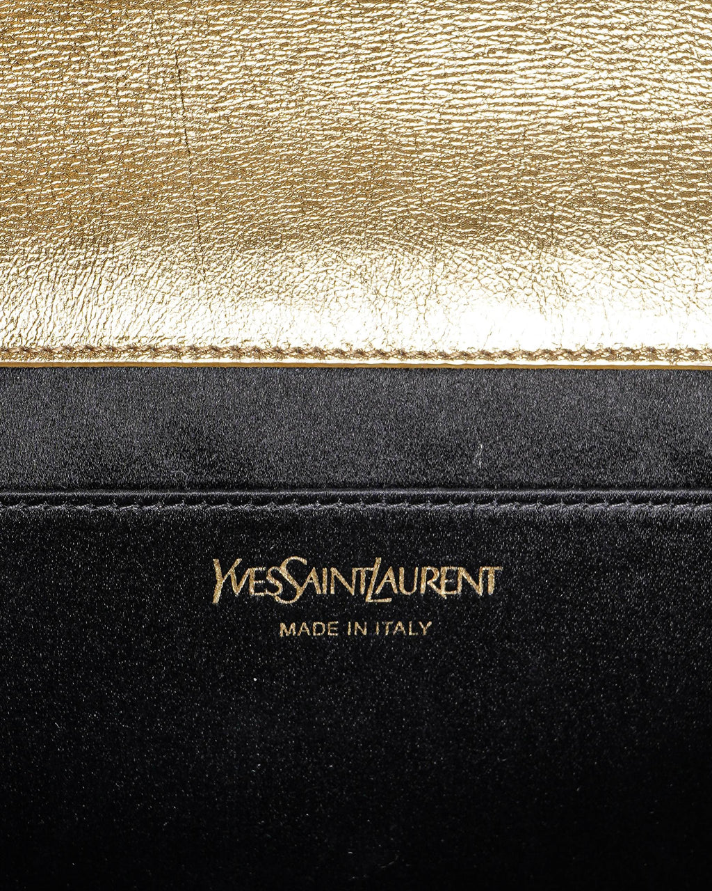 Yves Saint Laurent Metallic Gold Leather Bell de Jour Clutch Bag