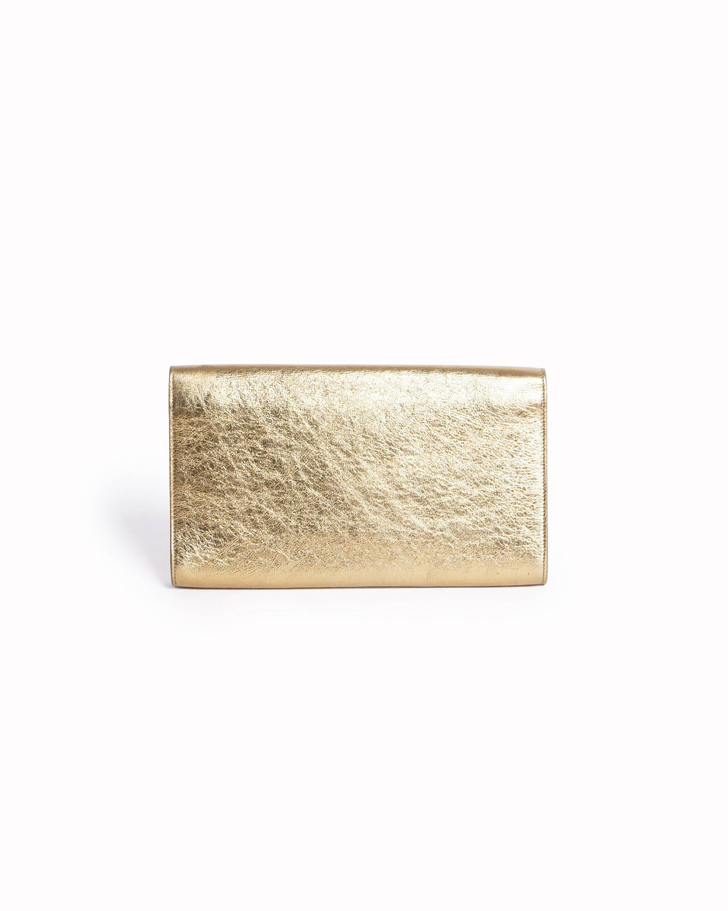 Yves Saint Laurent Metallic Gold Leather Bell de Jour Clutch Bag