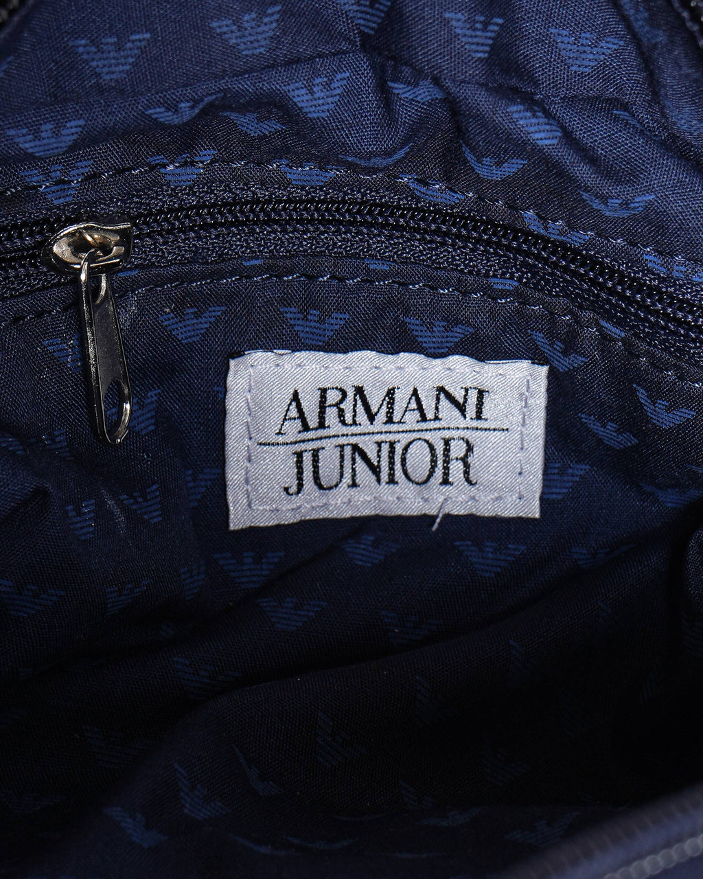 Armani Junior Navy Blue Patent Leather Mini Crossbody Bag