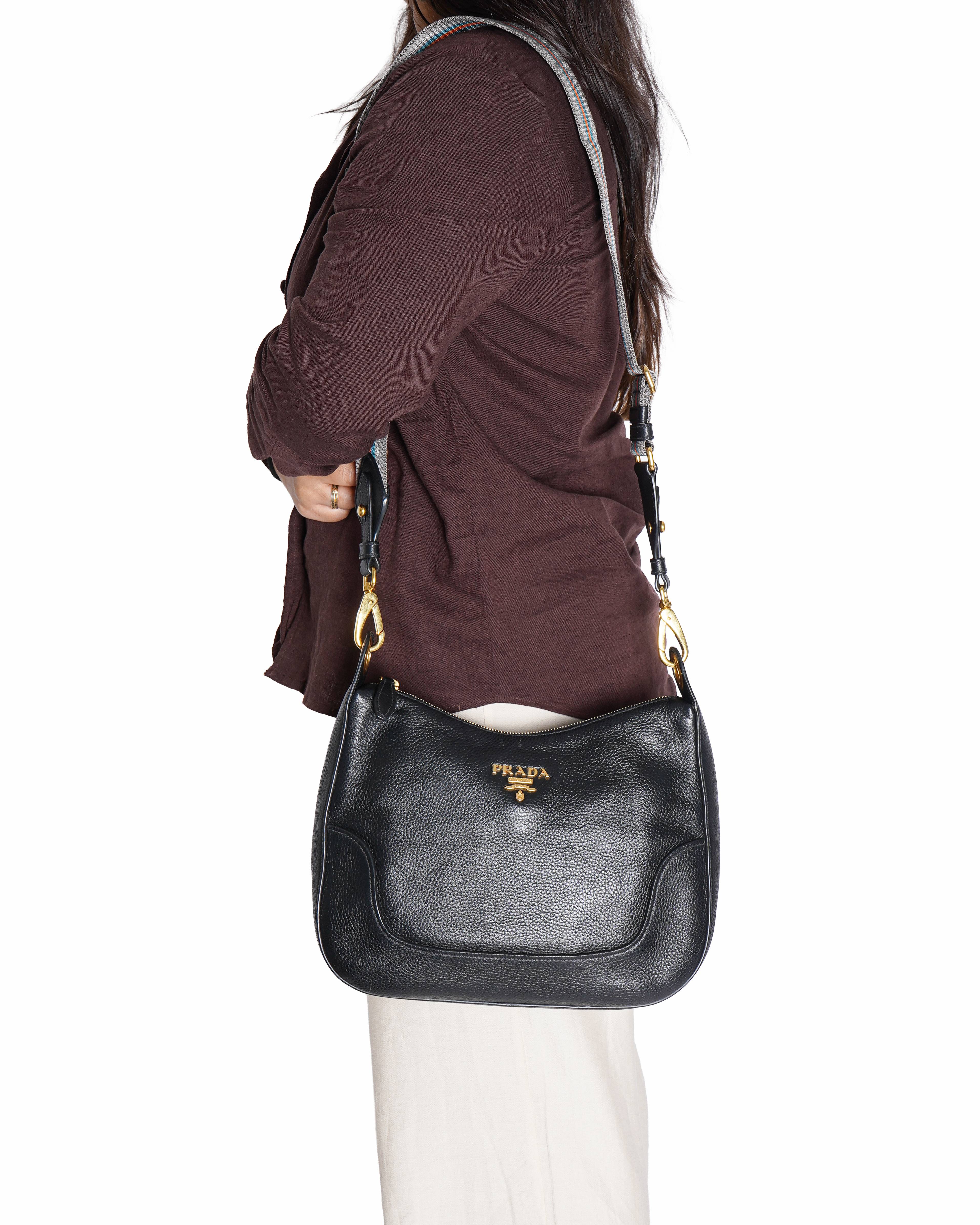 Prada vitello diano phenix hobo crossbody bag