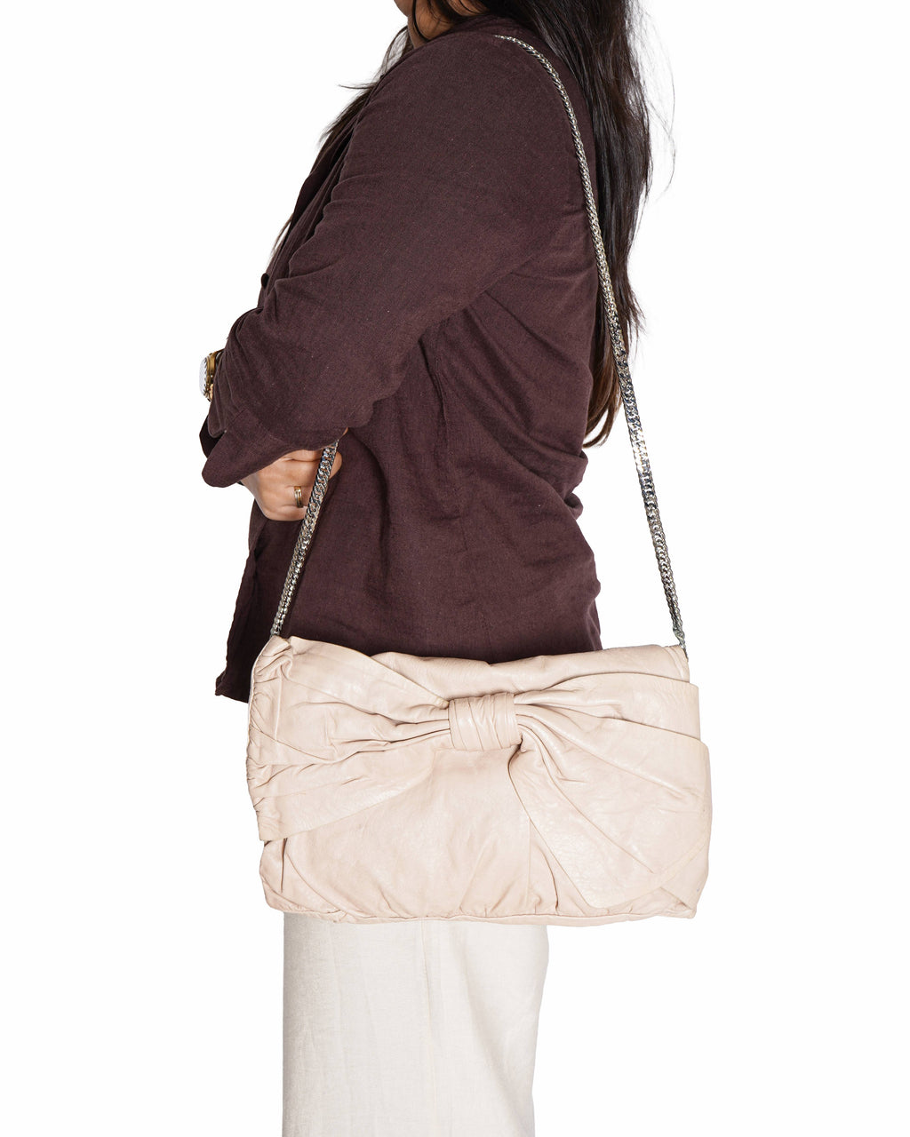 Valentino Garavani Clutch Bag In Beige