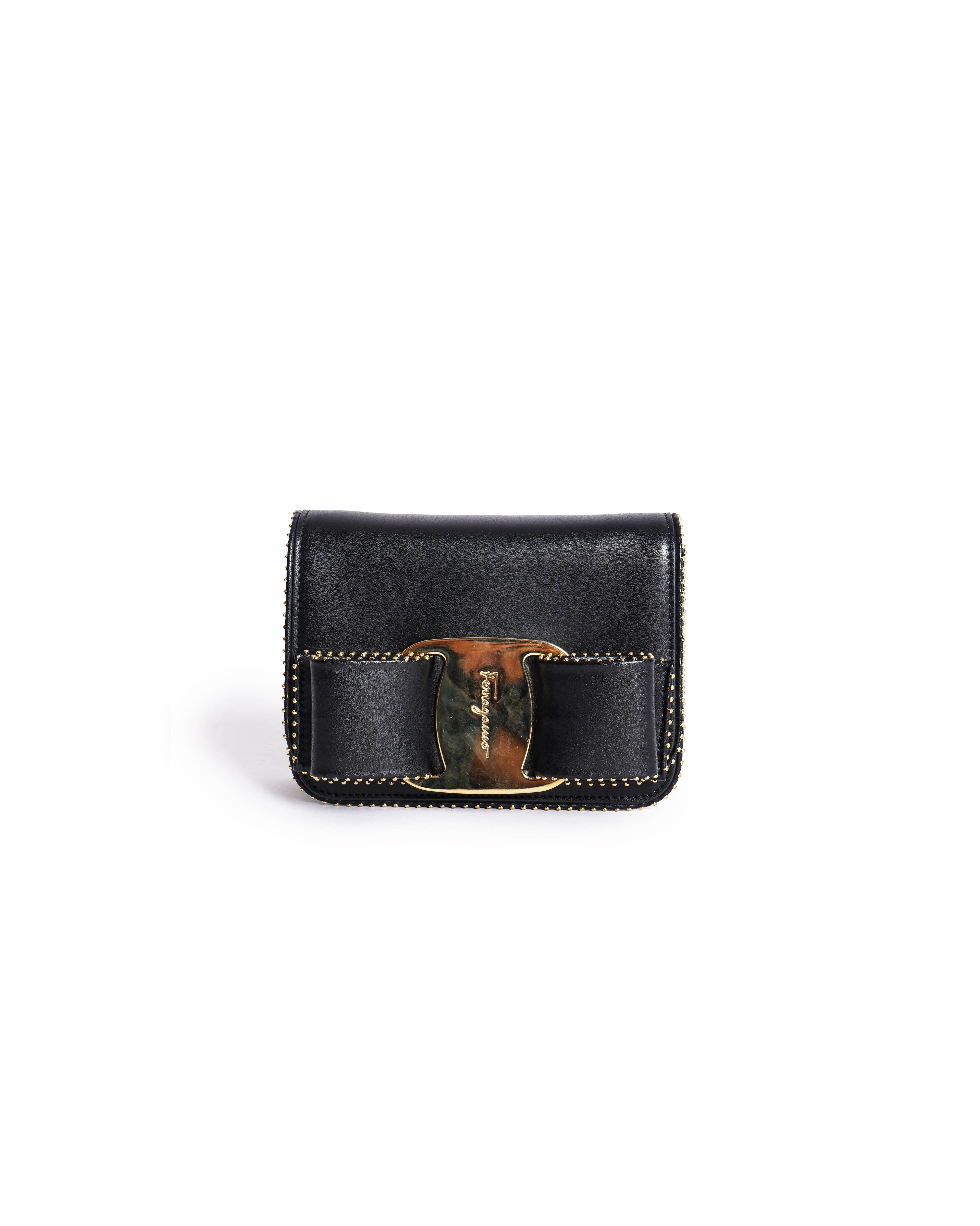 Salvatore Ferragamo Studded Mini Vara Bow Crossbody Bag