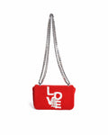 Burberry red terry fabric mini love lola shoulder bag