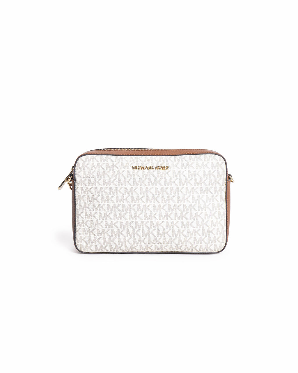 Michael Kors Jet Set Camera Signature Coated Canvas and Leather Crossbody Bag