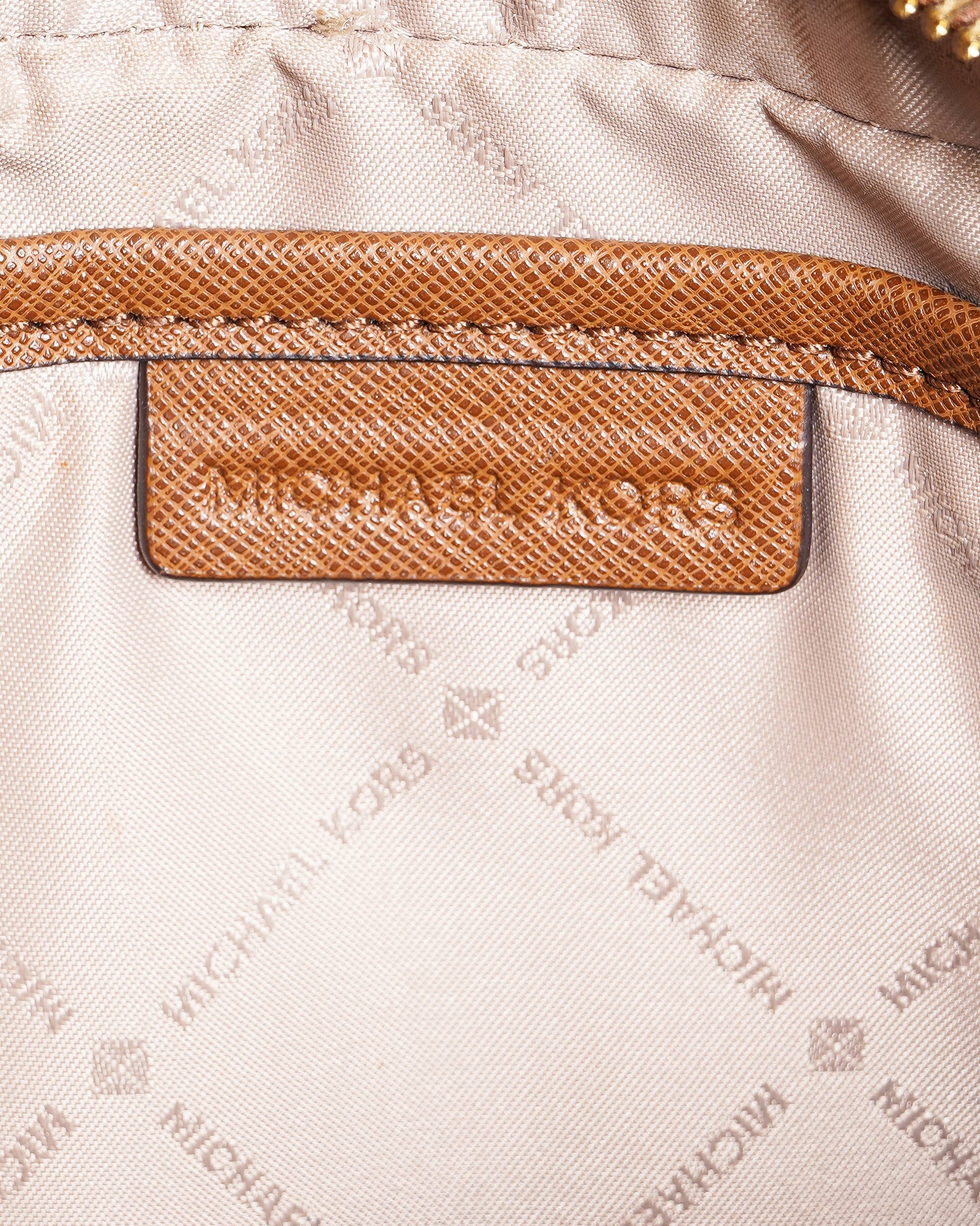 Michael Kors Jet Set Camera Signature Coated Canvas and Leather Crossbody Bag