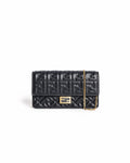 Fendi FF Embossed Baguette Leather Wallet on Chain