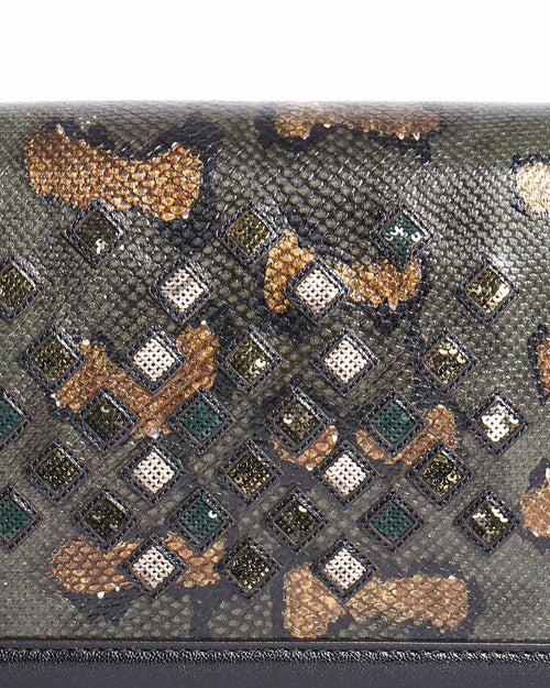 Bottega Veneta Embellished Snakeskin Leather Crossbody Bag