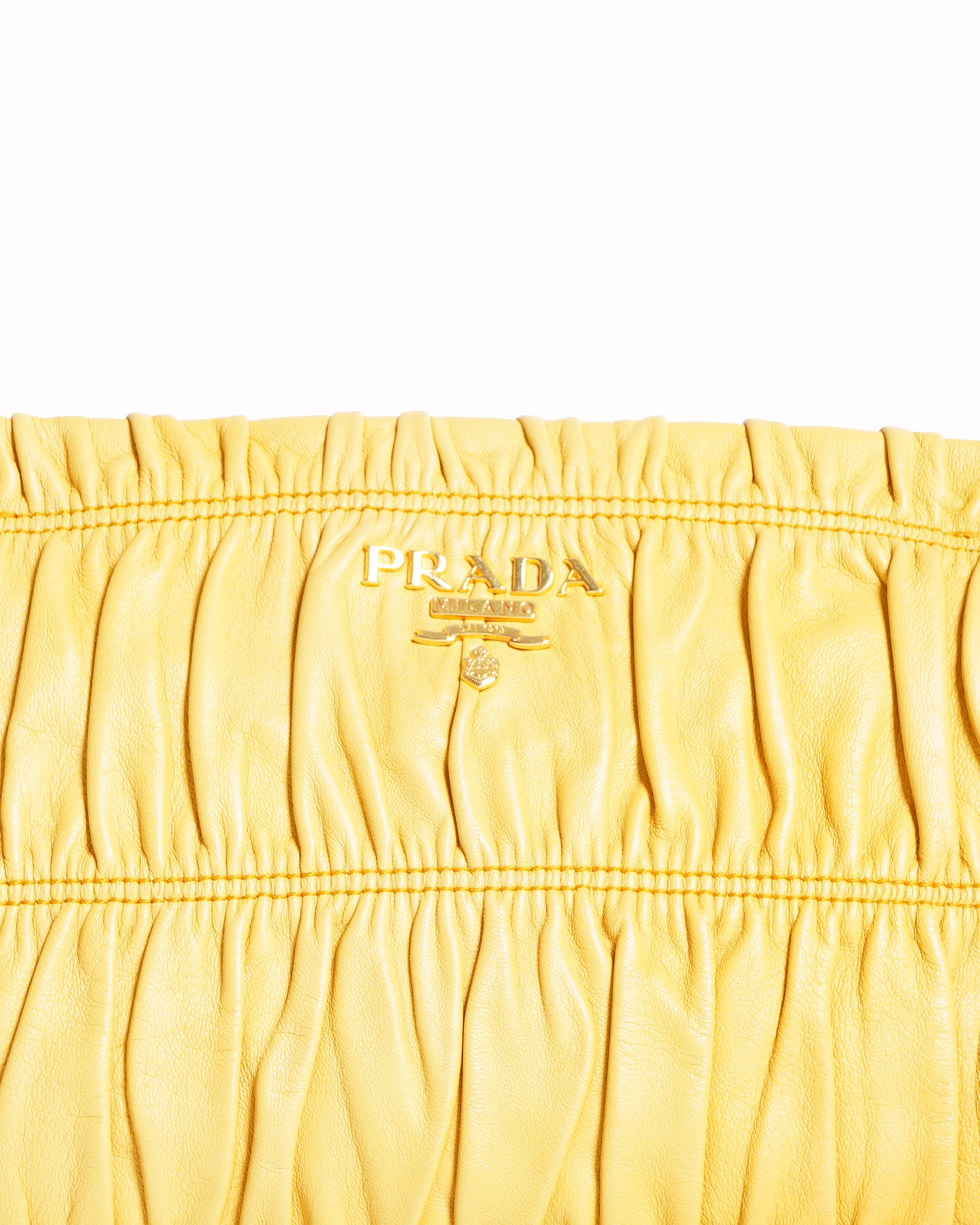 Prada nappa gaufre leather clutch bag