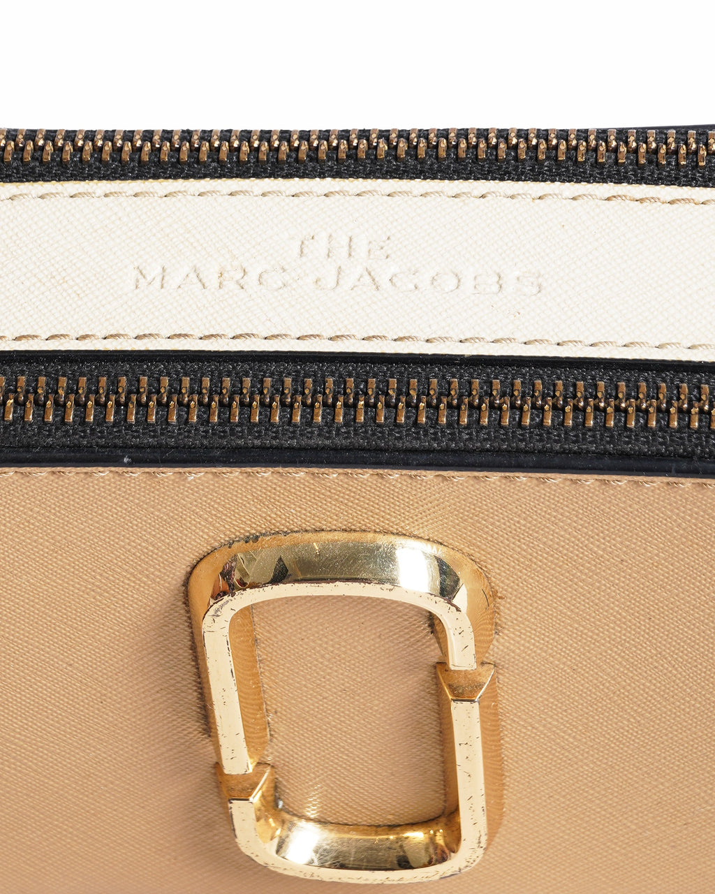 Marc Jacobs Tan & Pink The Snapshot Crossbody Bag