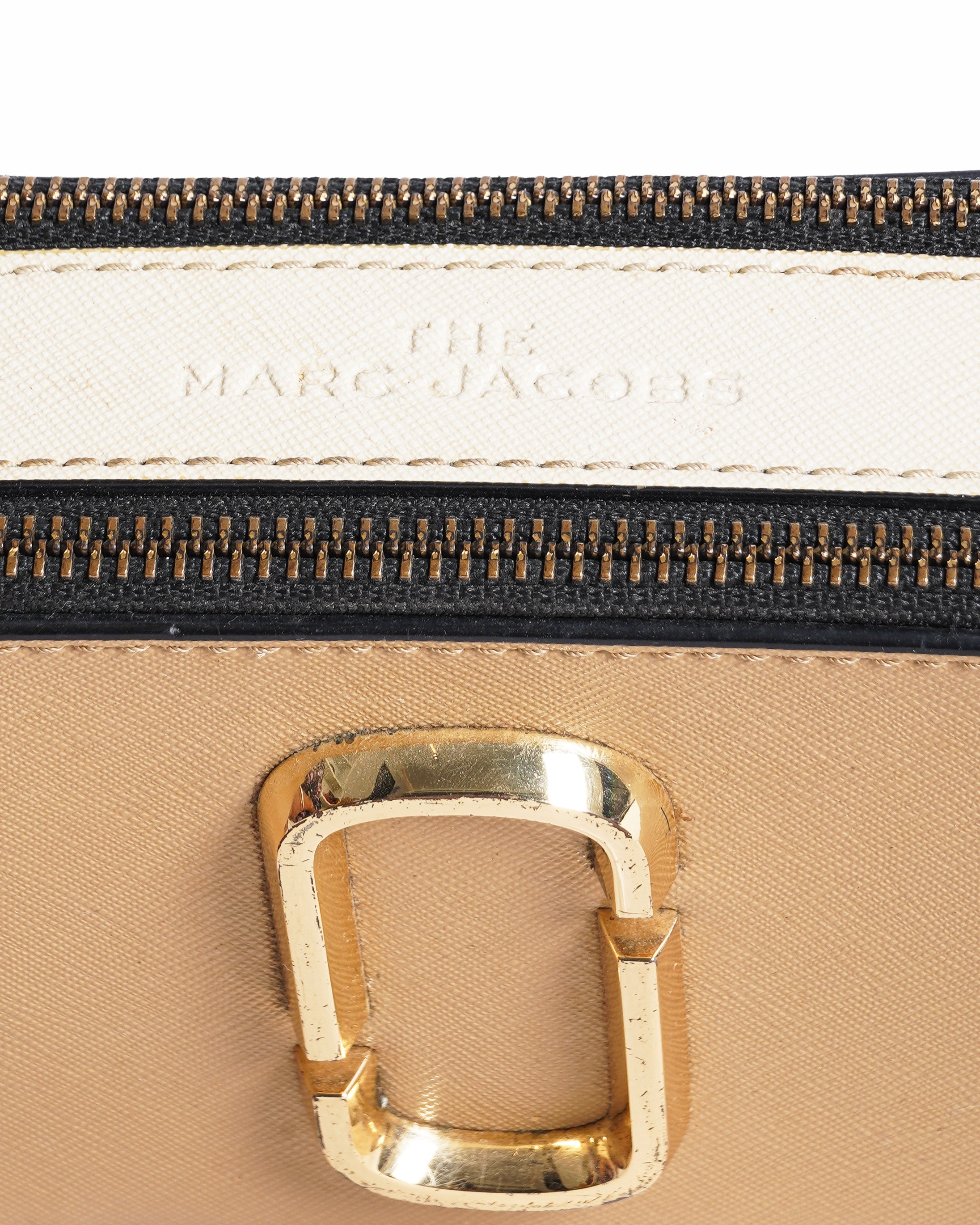 Marc Jacobs Tan & Pink The Snapshot Crossbody Bag