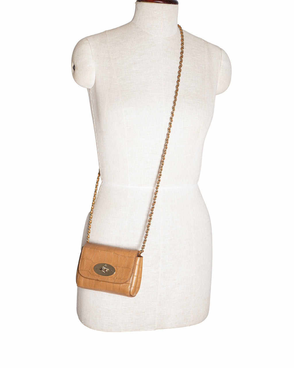 Mulberry mini lily croc- embossed leather crossbody bag