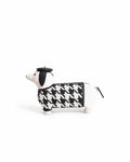 Kate Spade Claude Dog Dachshund Houndstooth Canvas Leather Crossbody Bag