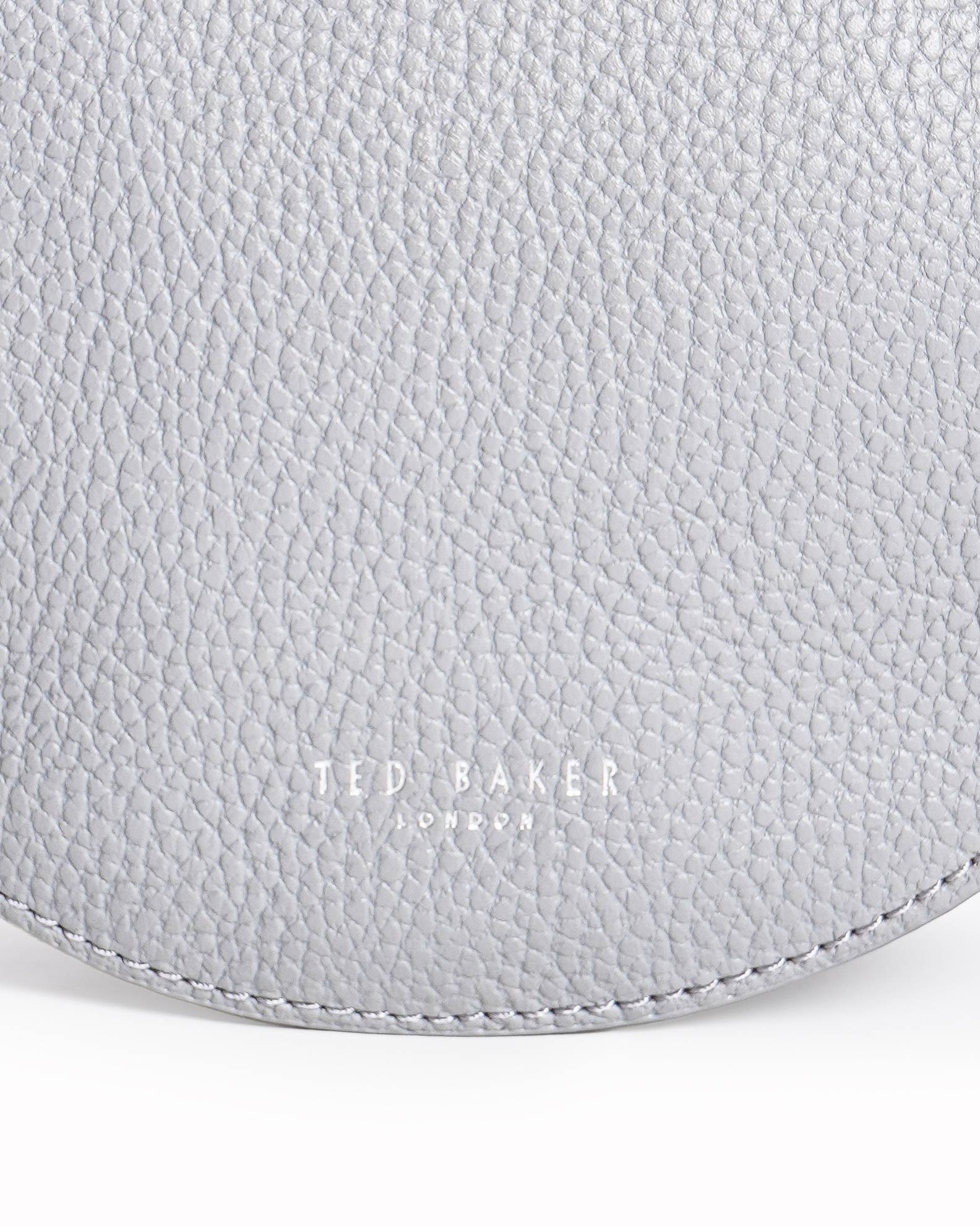 Ted Baker Fiorel Grey Leather Ring Handle Crossbody Bag