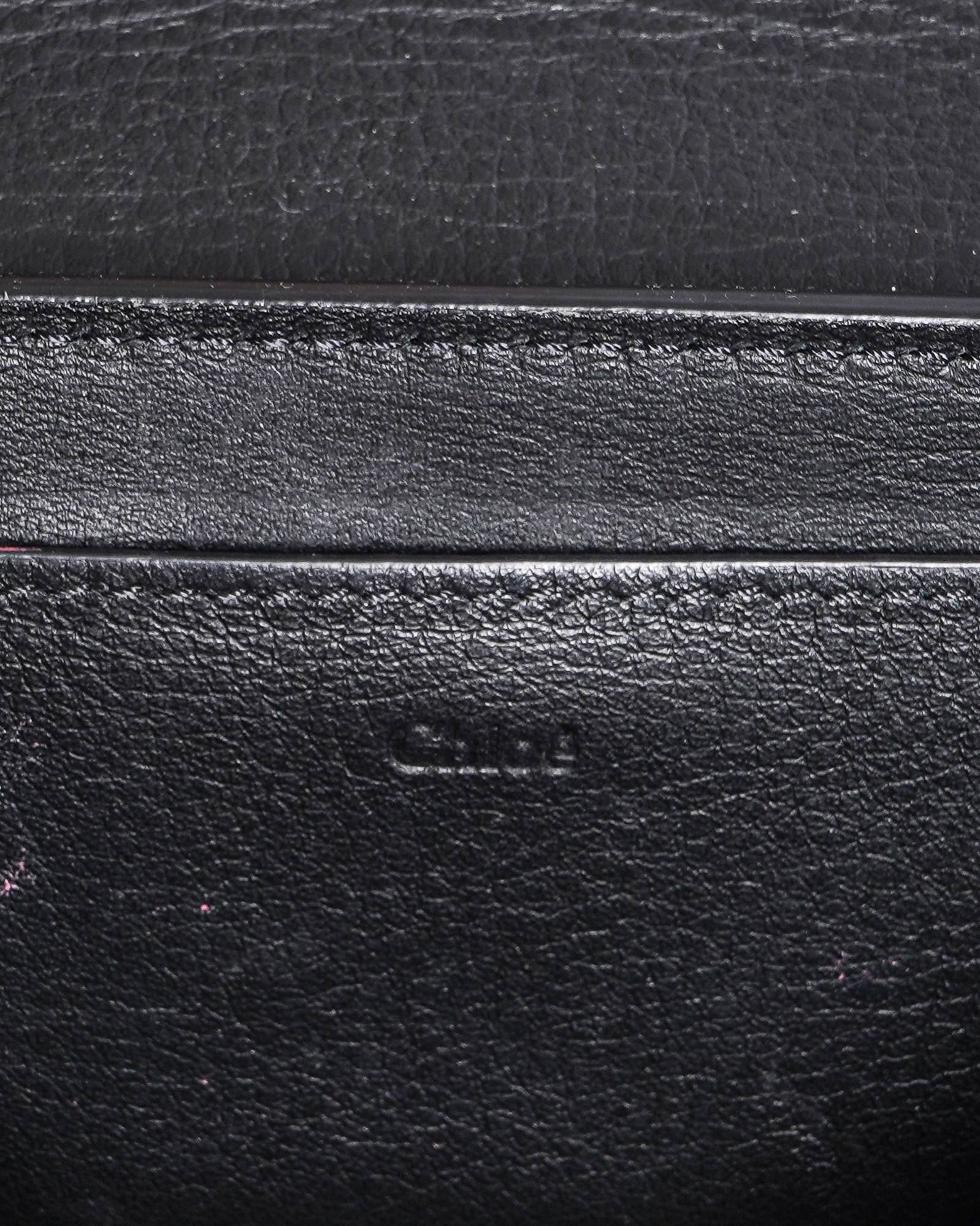 Chloé Black Leather Drew Bijou Clutch With Deattachable Crossbody Bag
