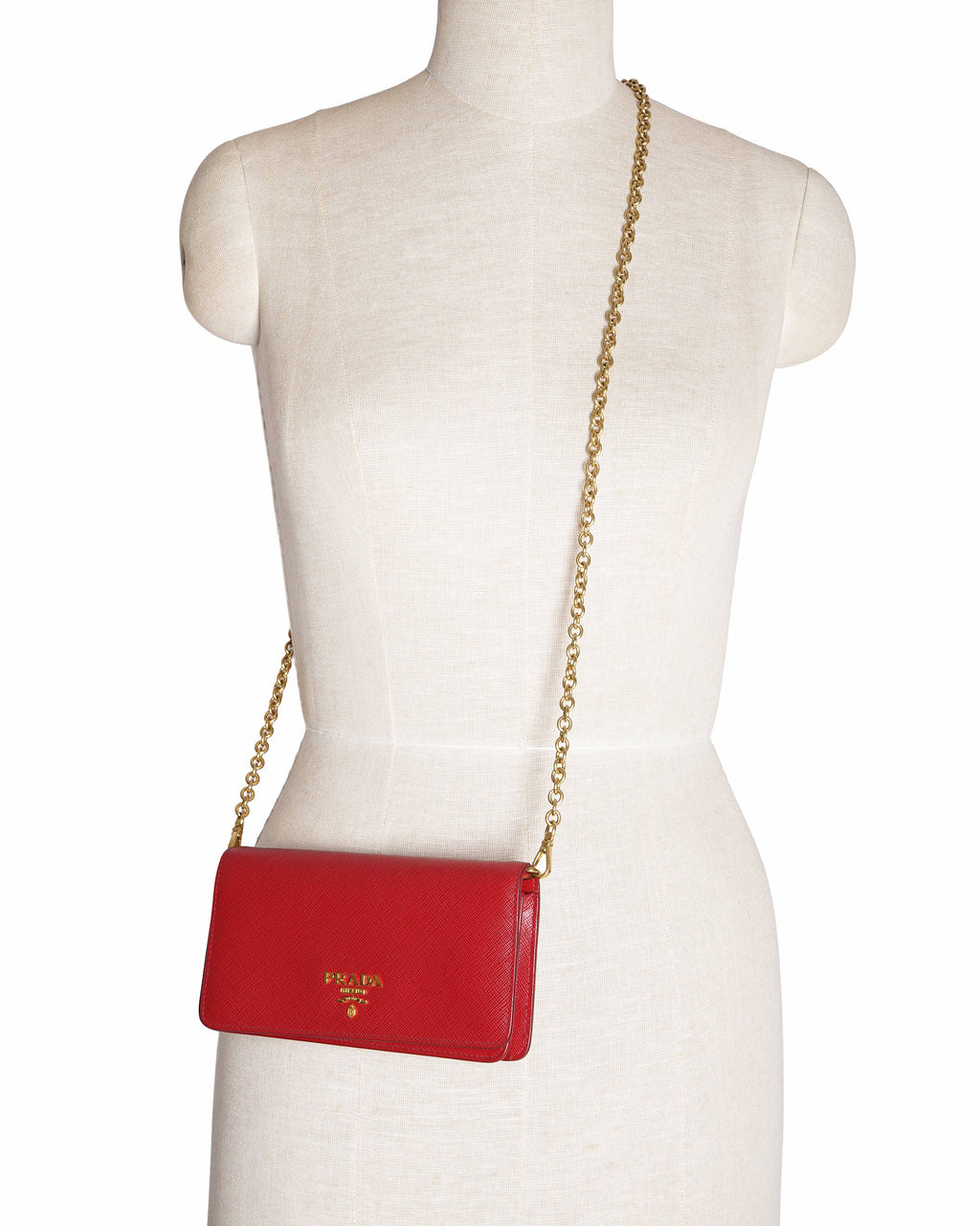 Prada  Saffiano Mini Bandoliera Crossbody Bag