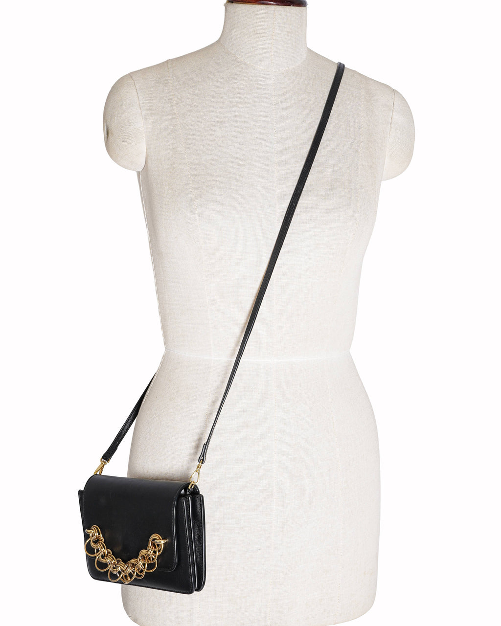 Chloé Black Leather Drew Bijou Clutch With Deattachable Crossbody Bag