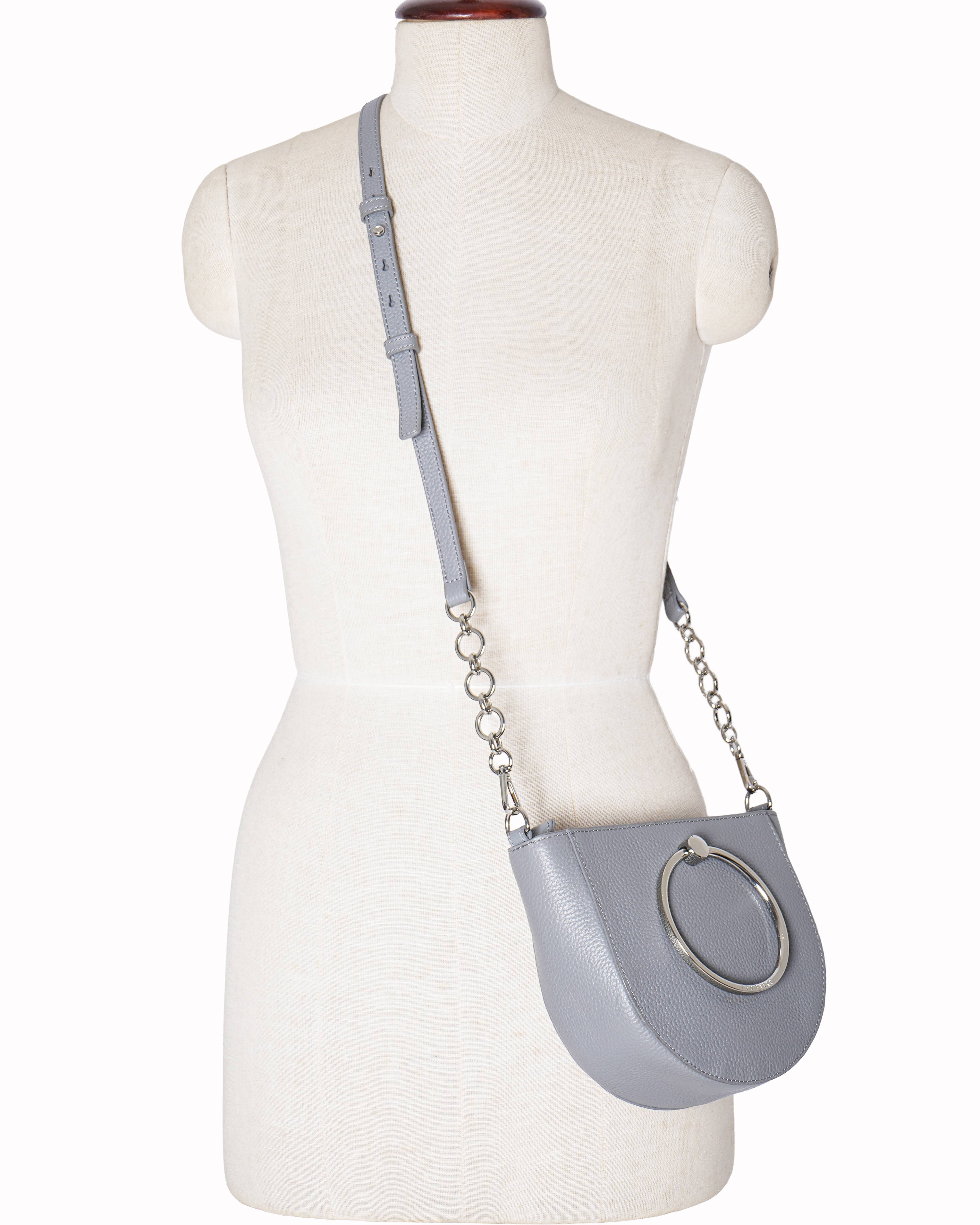 Ted Baker Fiorel Grey Leather Ring Handle Crossbody Bag