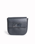 DKNY black textured leather crossbody bag