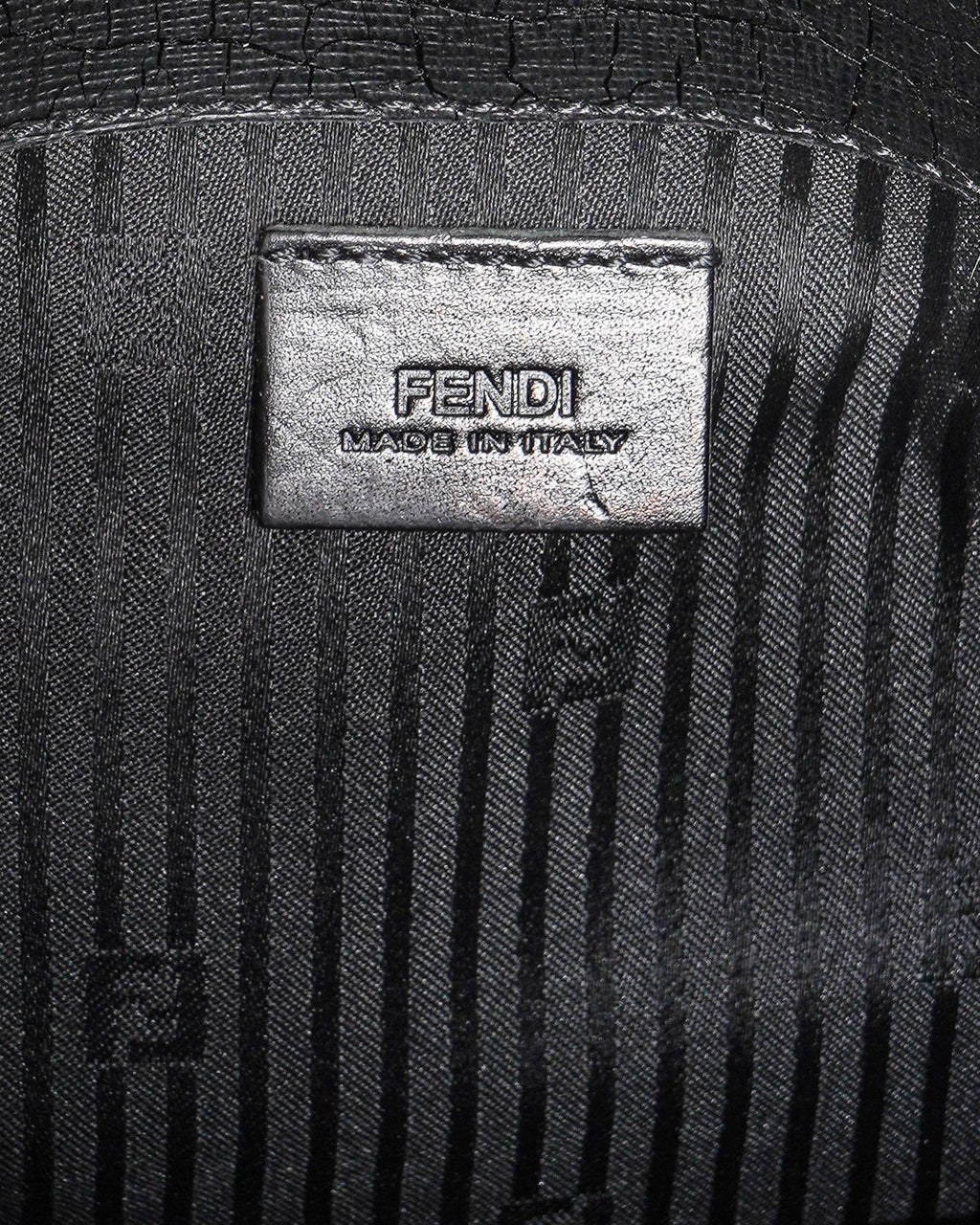 Fendi  Black Leather 2 Jours Envelope Clutch