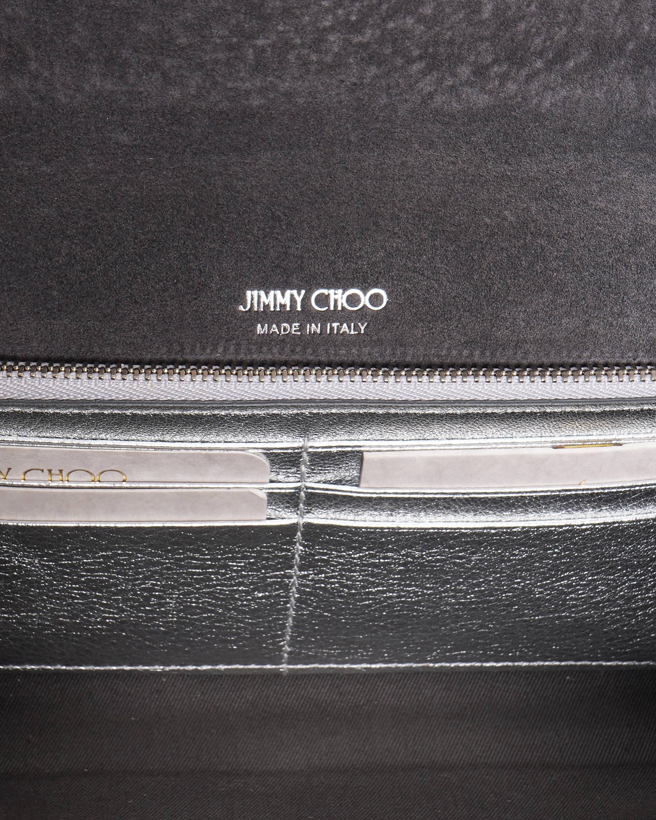 Jimmy choo  Emmie Coarse Glitter Fabric Clutch Bag
