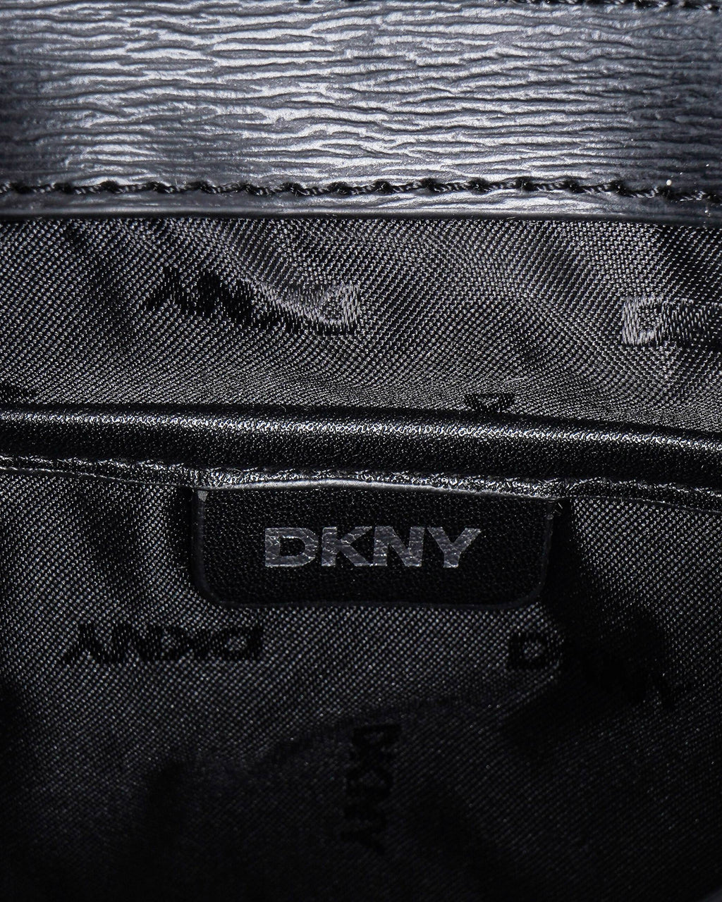 DKNY black textured leather crossbody bag