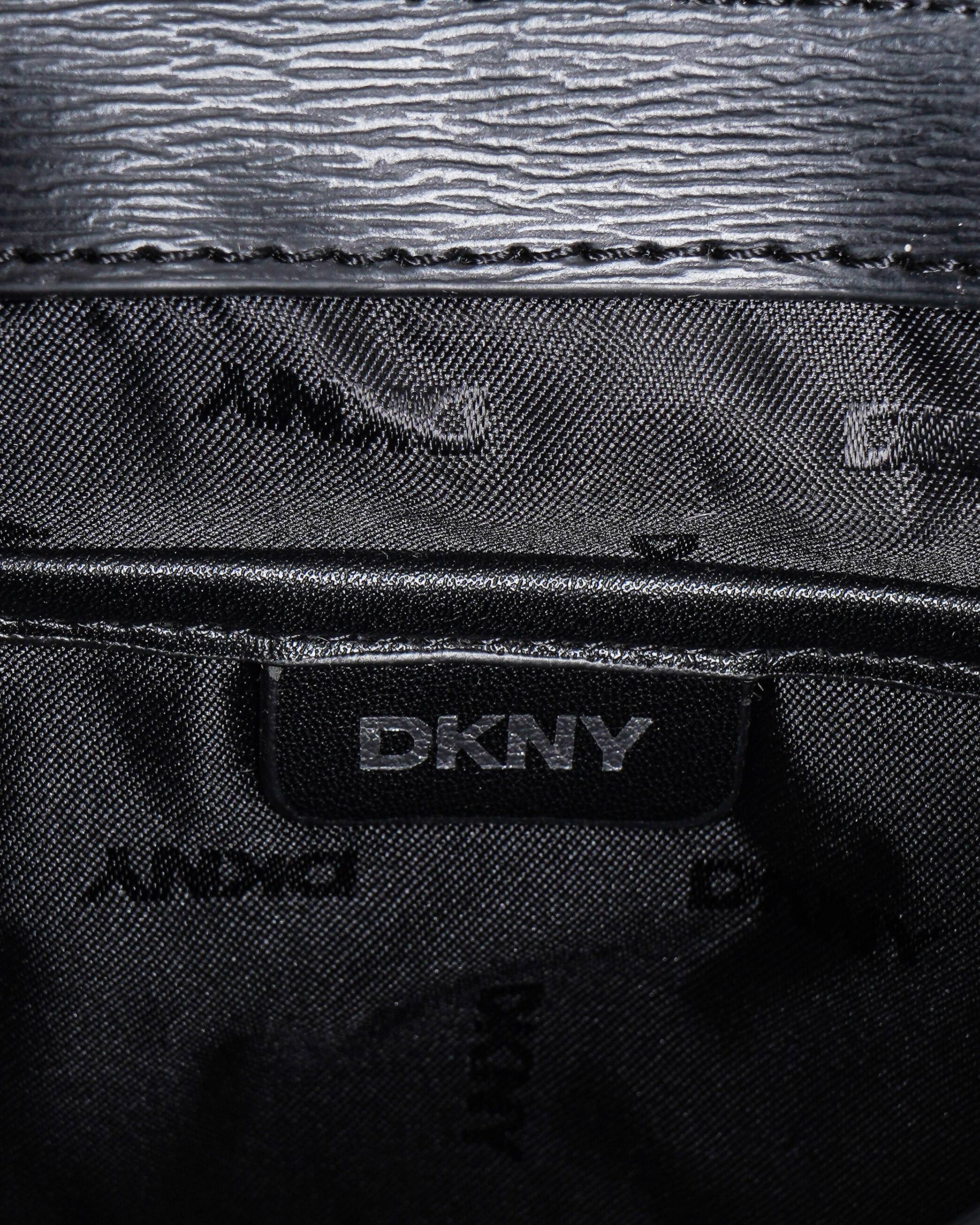DKNY black textured leather crossbody bag