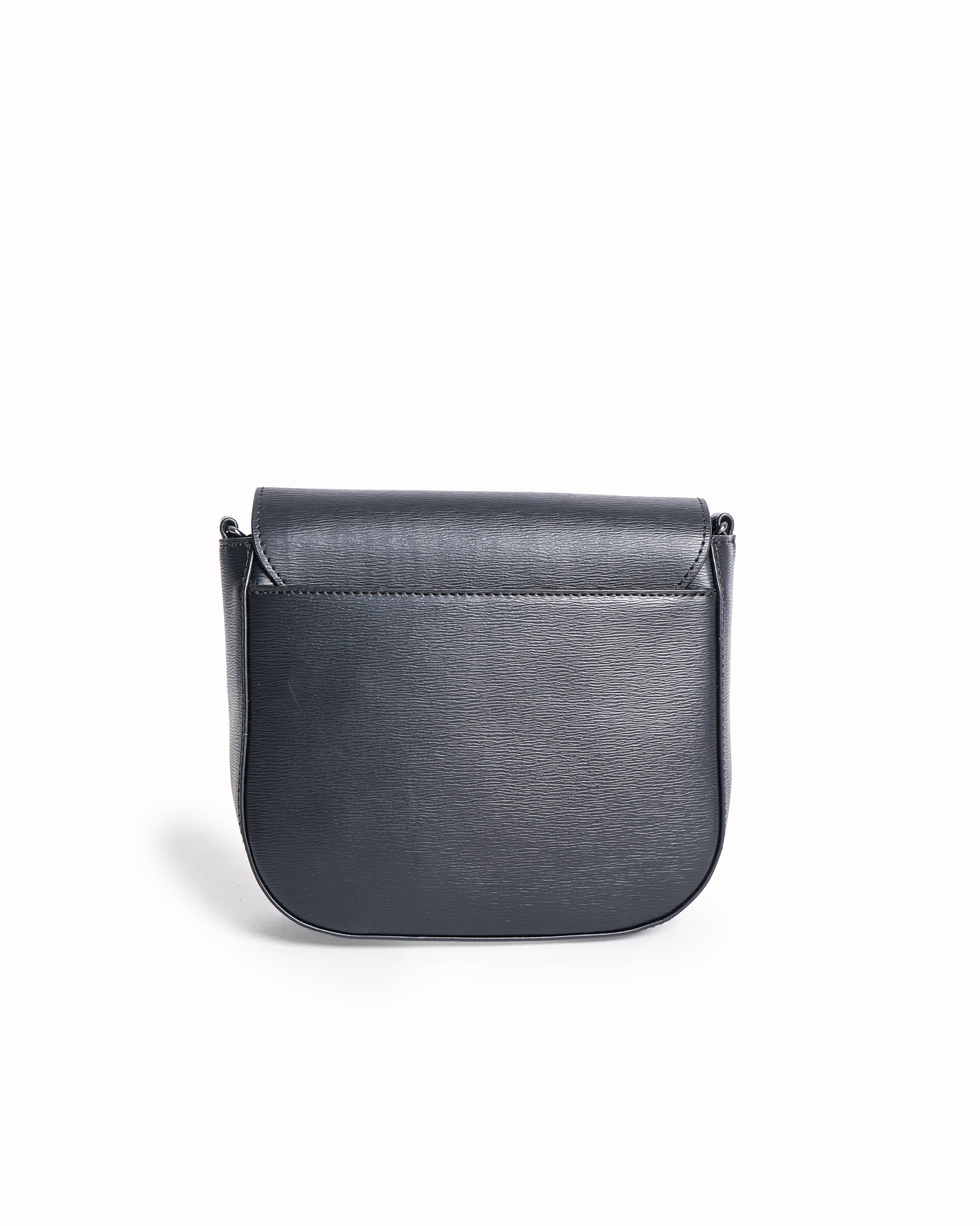 DKNY black textured leather crossbody bag