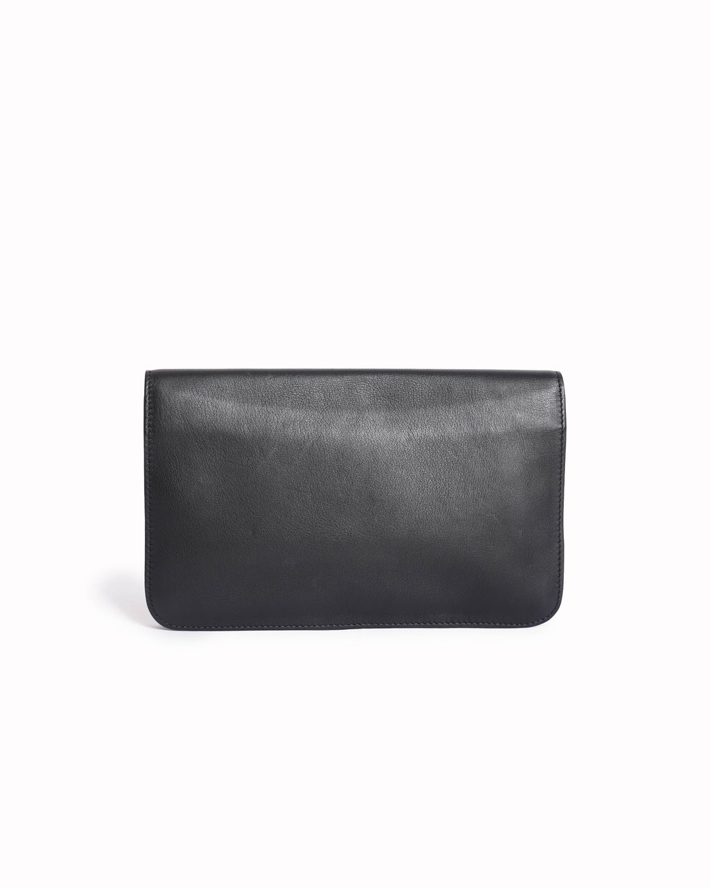 Fendi  Black Leather 2 Jours Envelope Clutch