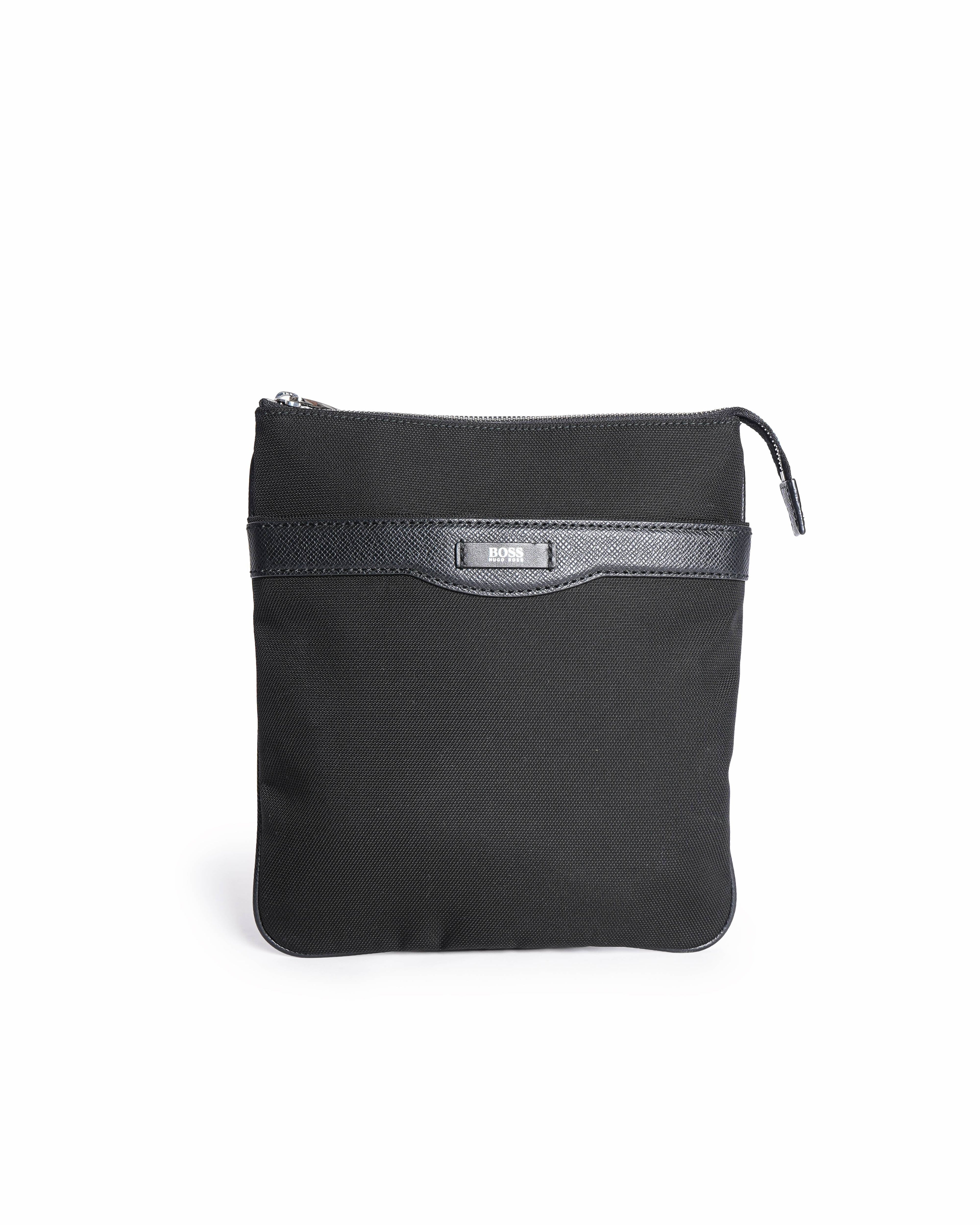 Hugo Boss Mens Leather Trim Messenger Bag