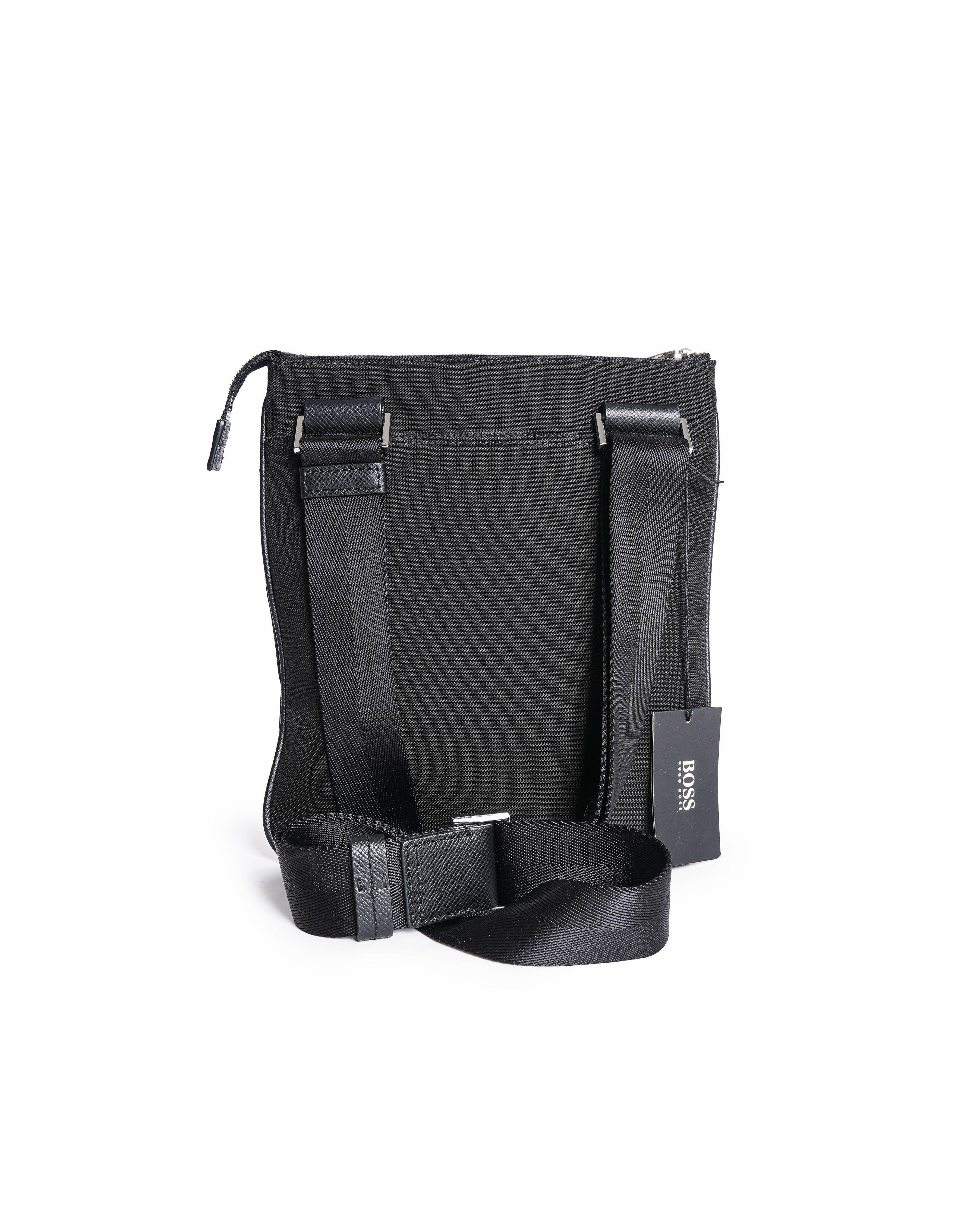 Hugo Boss Mens Leather Trim Messenger Bag