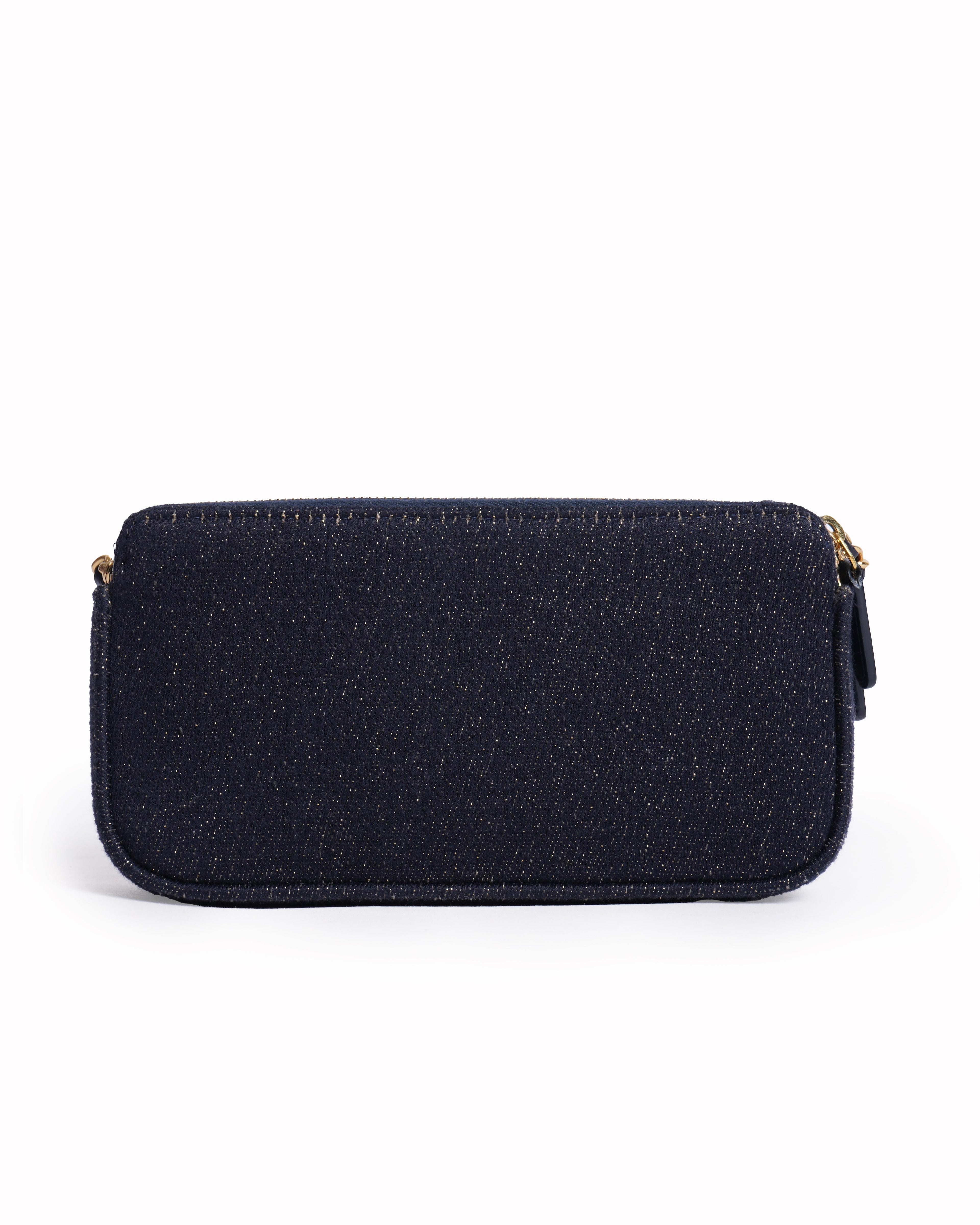 Chanel deauville double zip clutch with chain