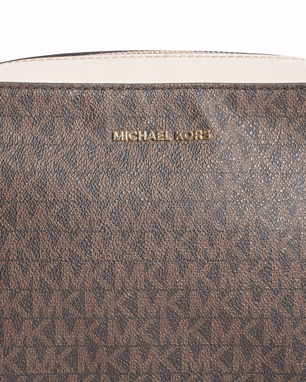 Michael Kors Monogram Crossbody Bag In Brown