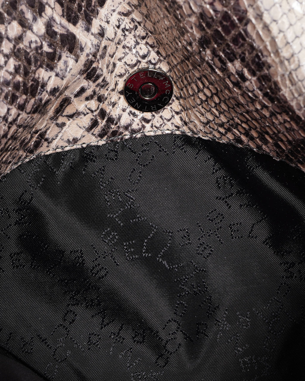 Stella Mccartney falabella faux snakeskin clutch