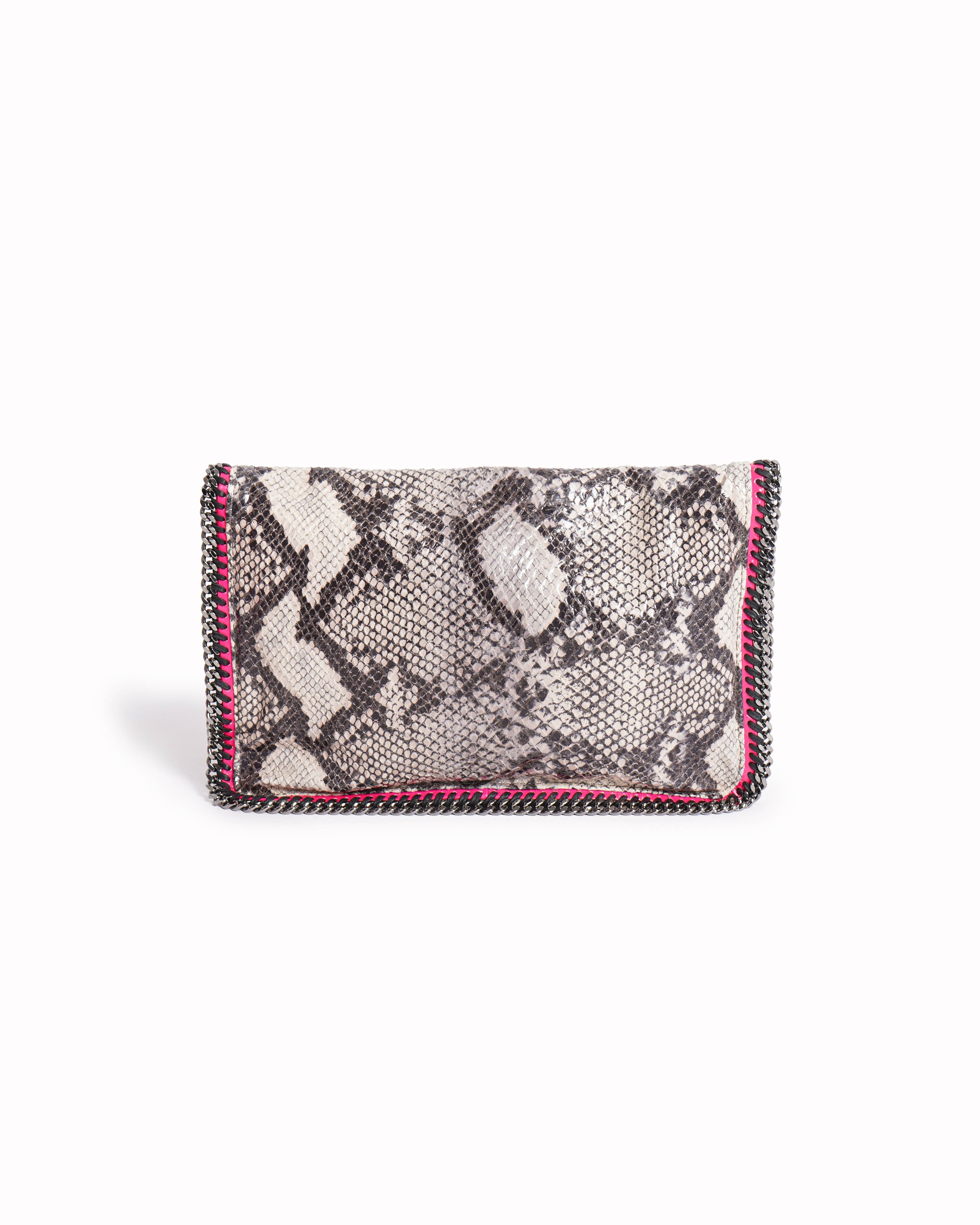Stella Mccartney falabella faux snakeskin clutch