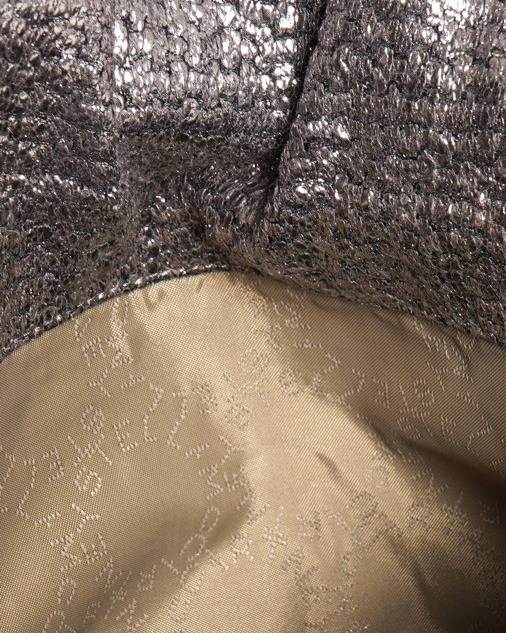 Stella Mccartney metallic grey woven falabella fold over clutch