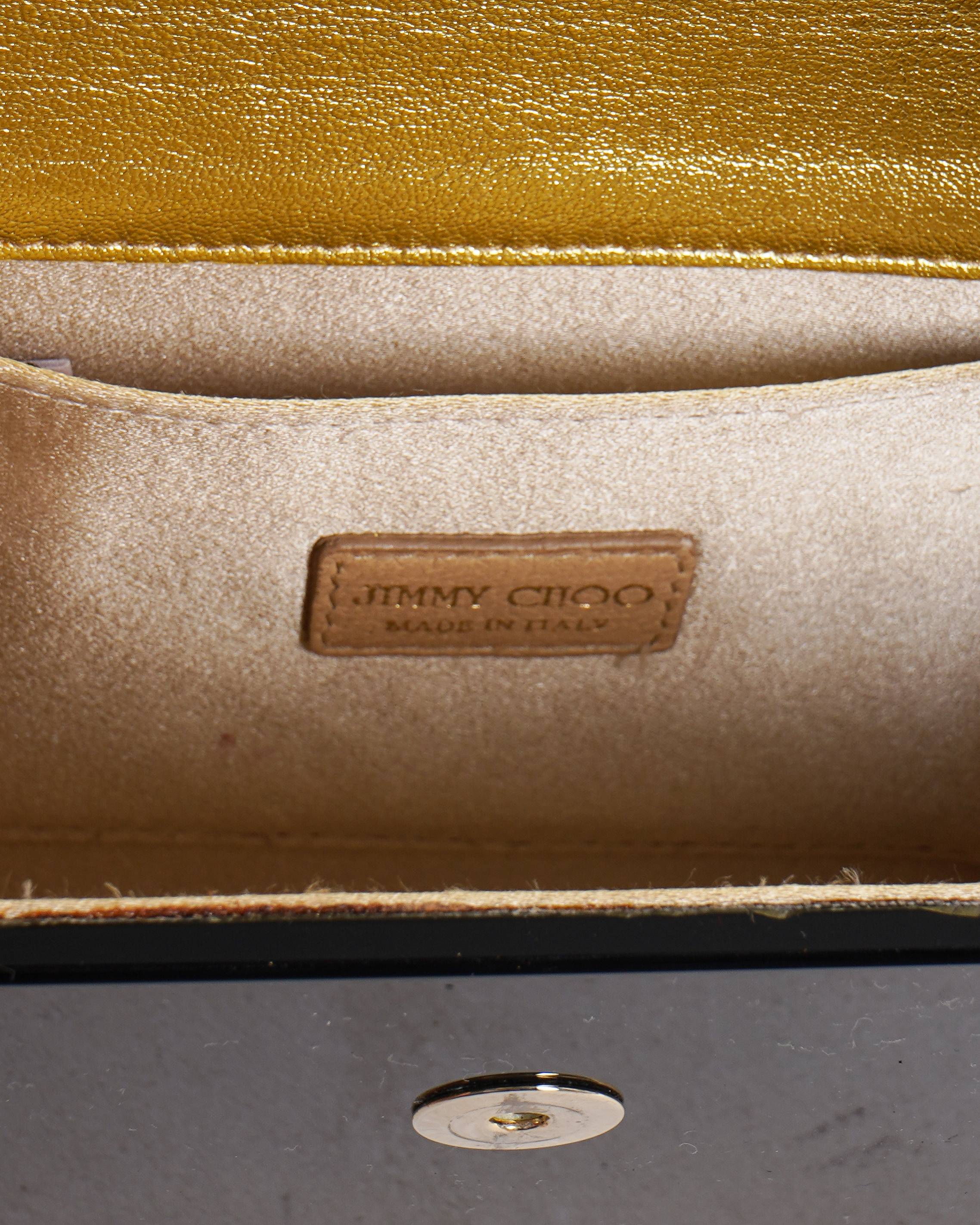Jimmy Choo Acrylic Crossbody Bag In Black & Gold