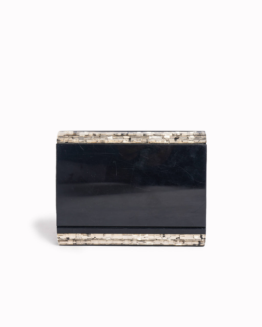 Jimmy Choo shimmering acrylic & suede candy chain clutch
