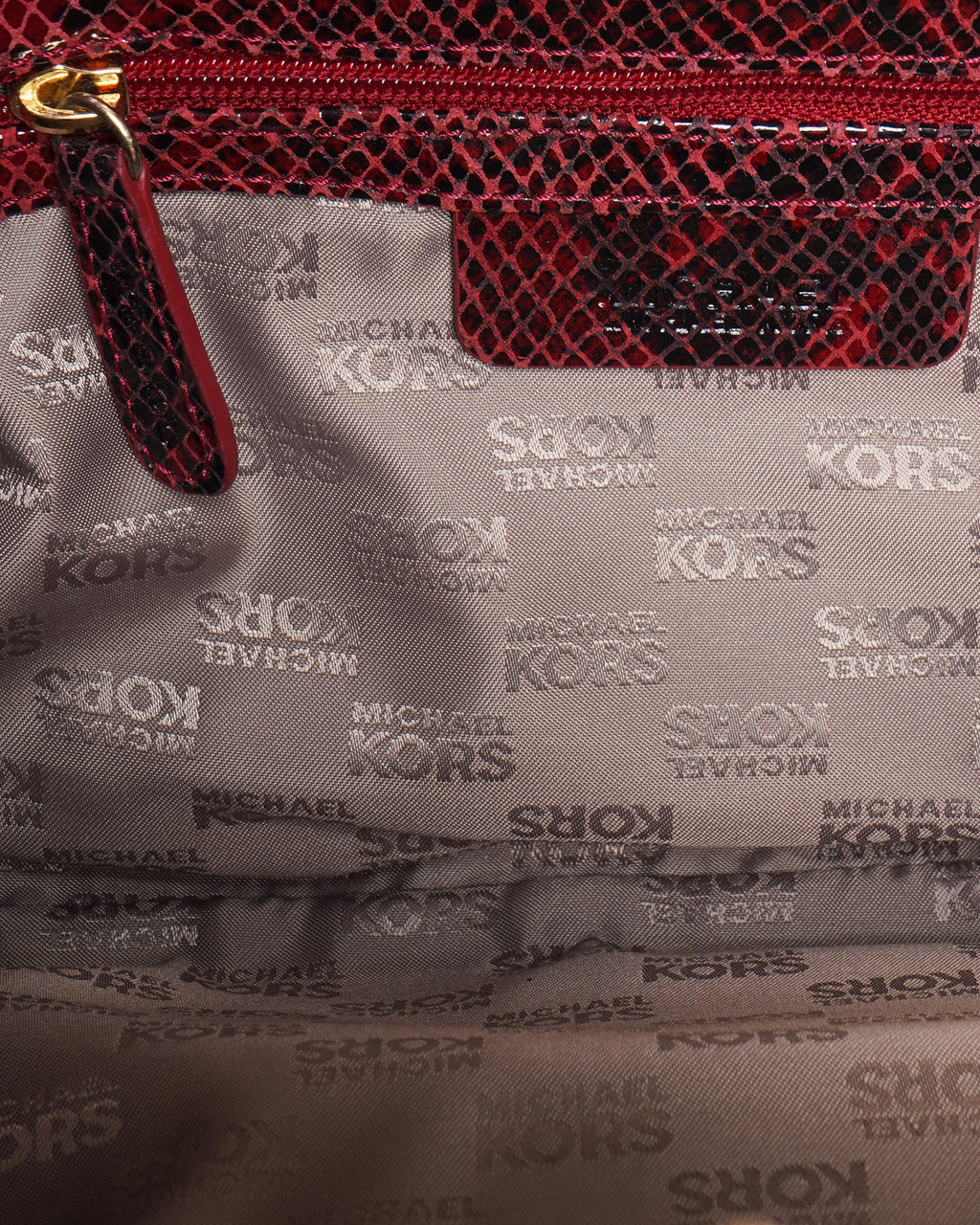 Michael Kors Berkley Python-Embossed Leather Clutch