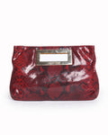 Michael Kors Berkley Python-Embossed Leather Clutch