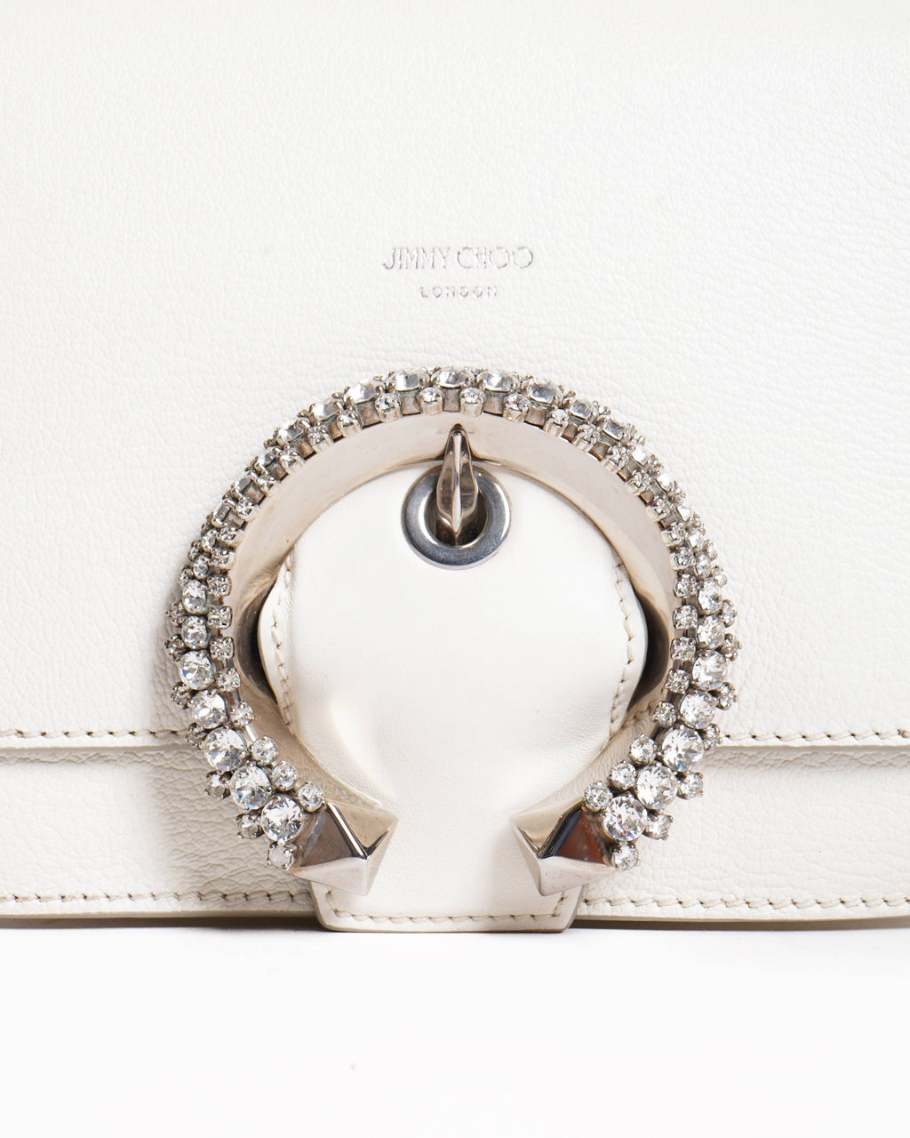 Jimmy choo leather crystal embellished madeline crossbody bag