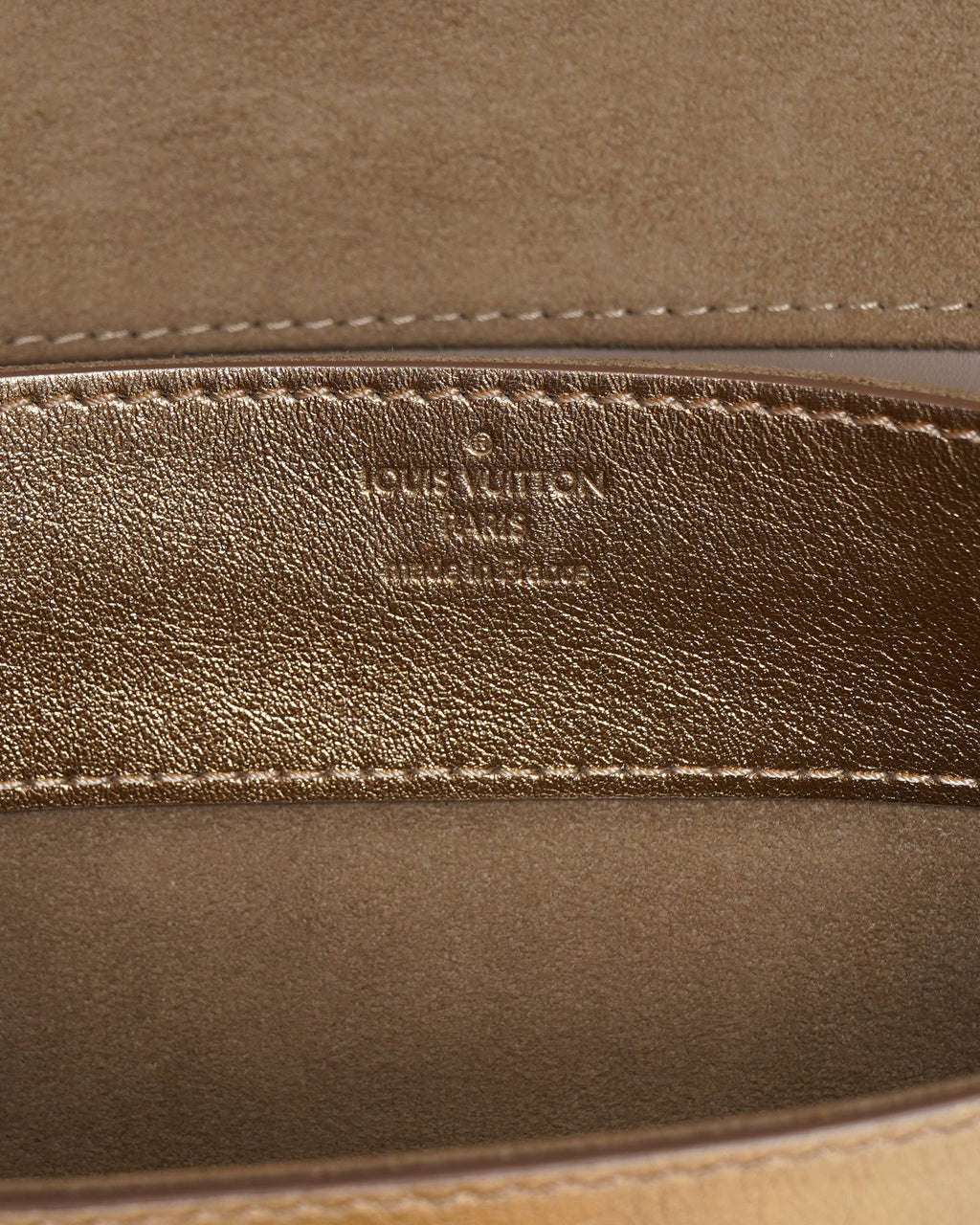 Louis Vuitton Metallic Gold Leather Louise Clutch