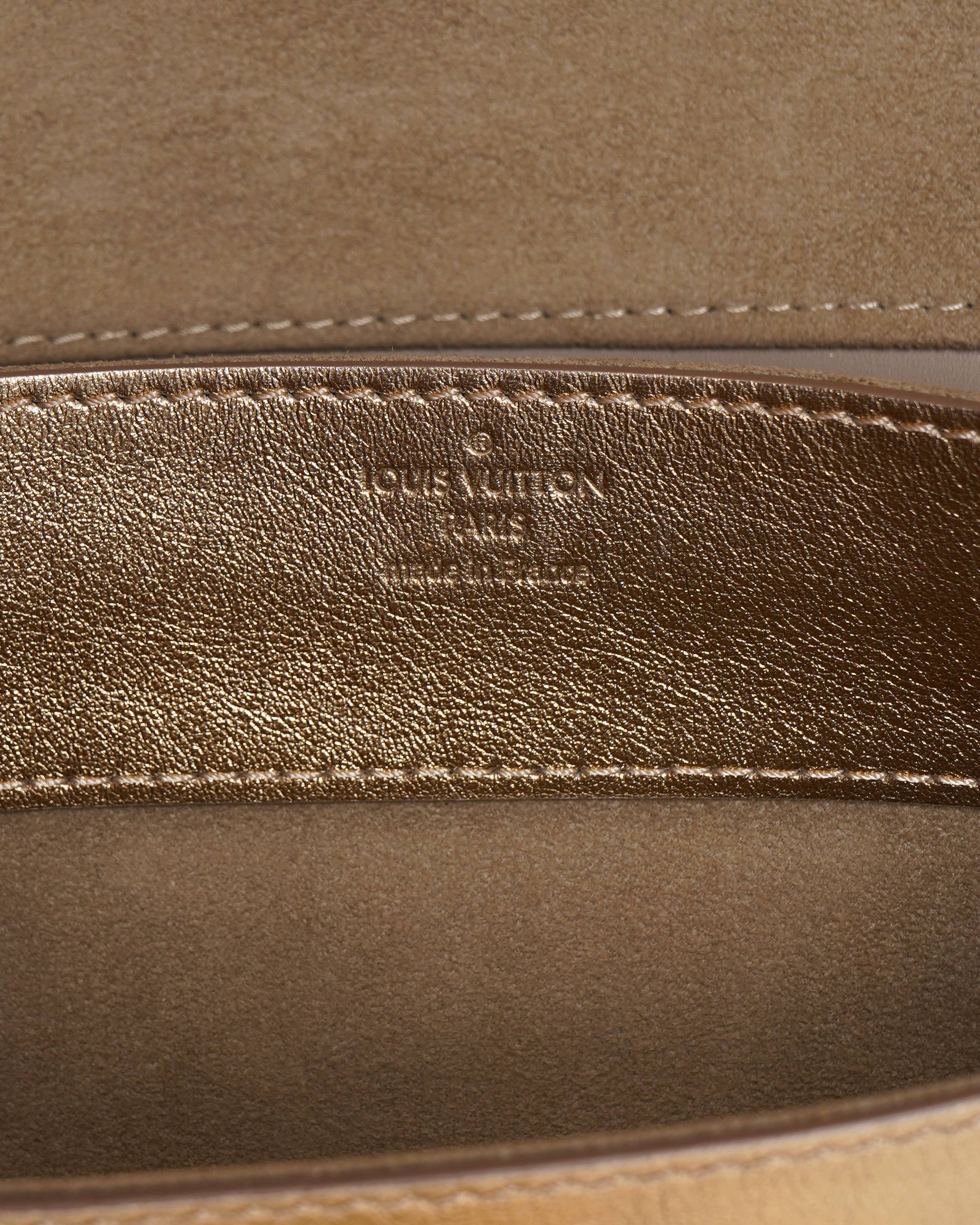 Louis Vuitton Metallic Gold Leather Louise Clutch