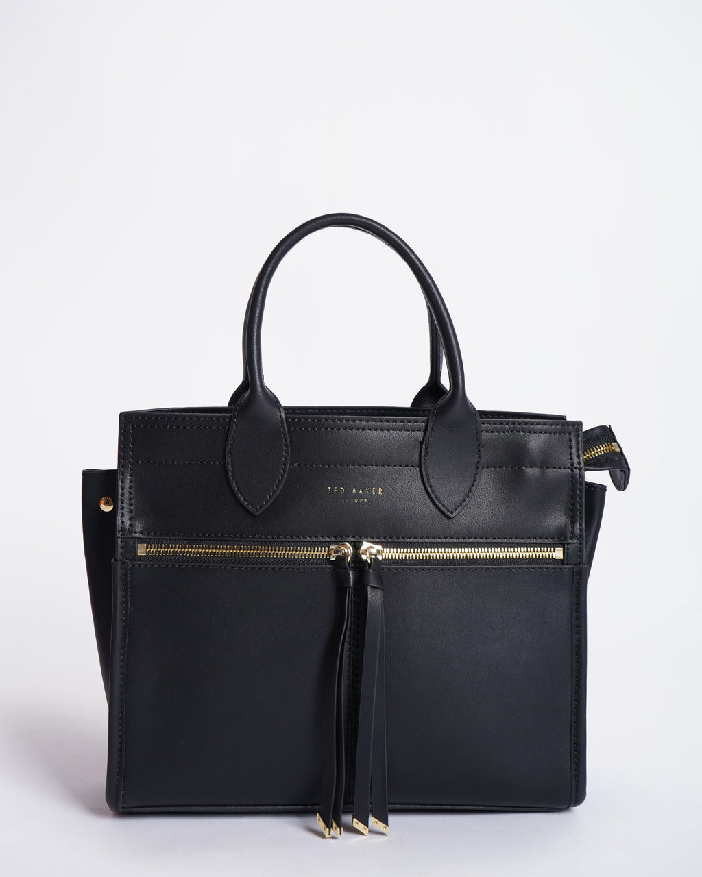 Ted baker black leather shopper handheld bag