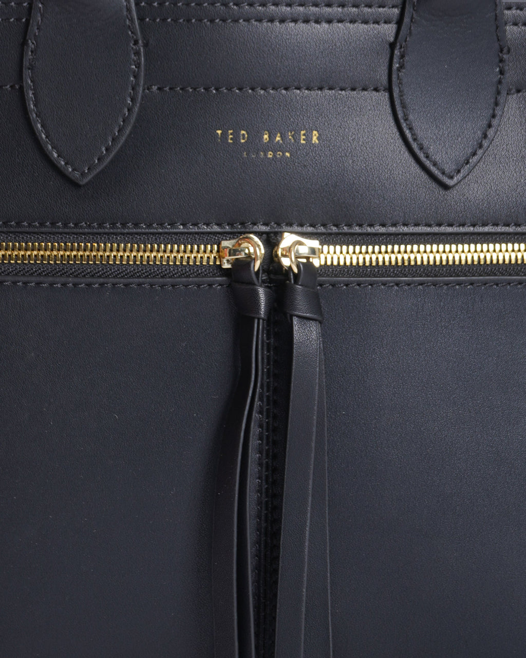 Ted baker black leather shopper handheld bag
