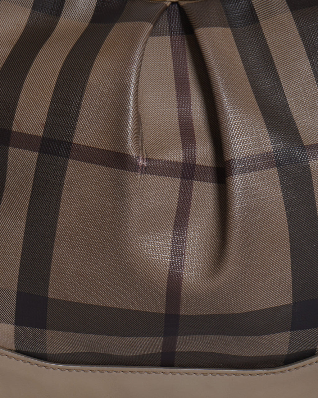 Burberry Beige/Grey Smoked Check Coated Canvas & Leather Hartham Shoulder Bag