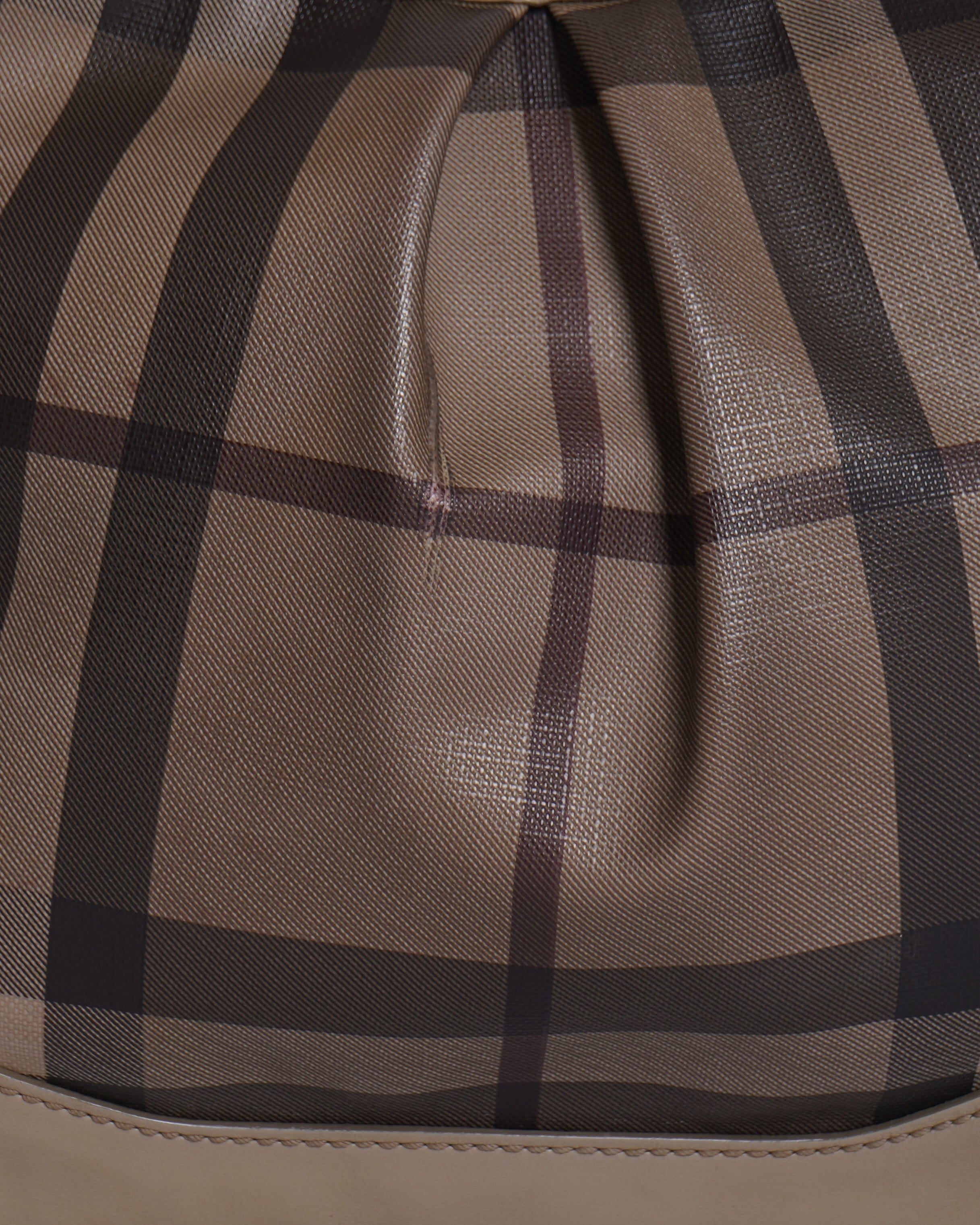 Burberry Beige/Grey Smoked Check Coated Canvas & Leather Hartham Shoulder Bag