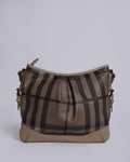 Burberry Beige/Grey Smoked Check Coated Canvas & Leather Hartham Shoulder Bag
