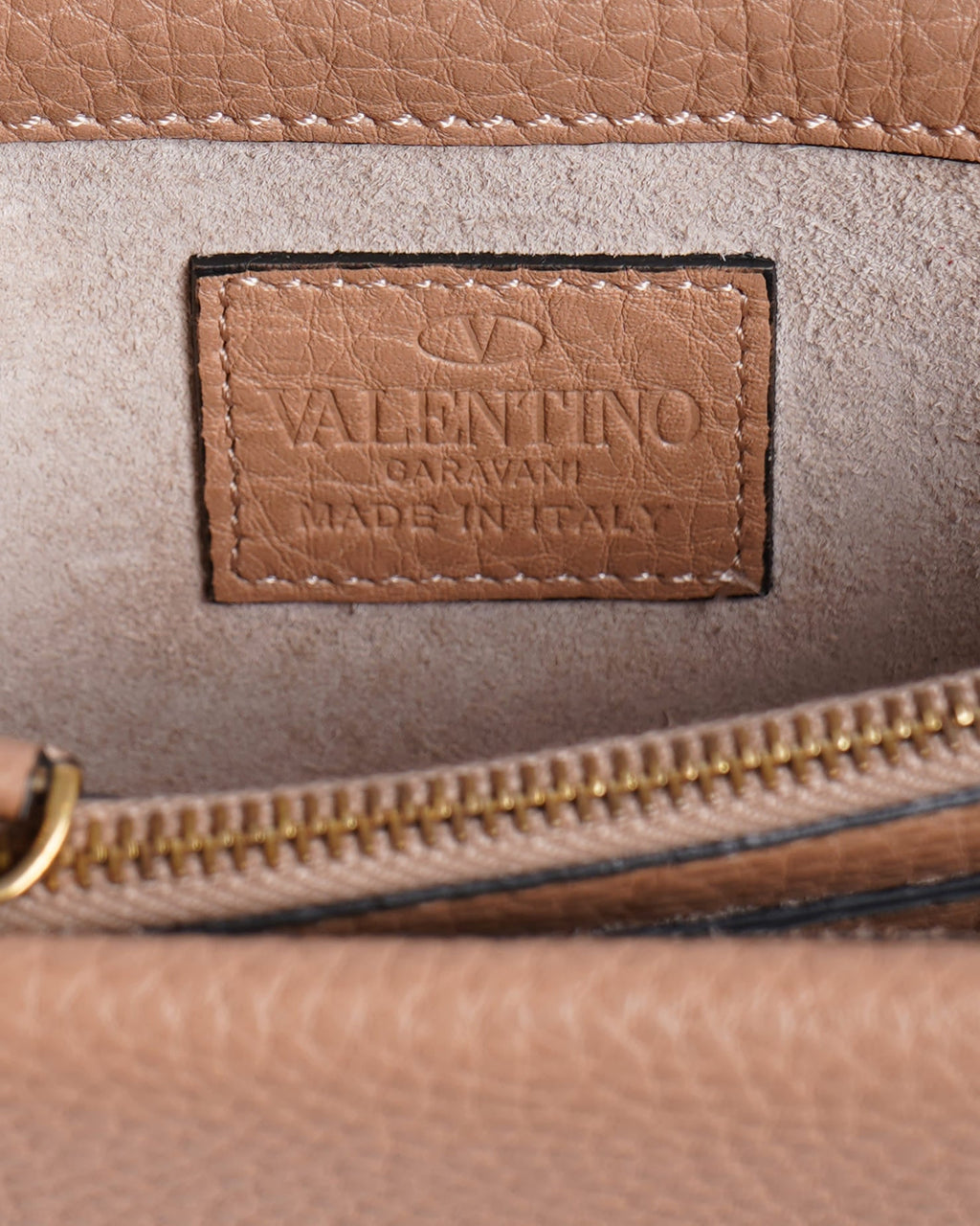 Valentino grained leather rolling rockstud wristlet clutch