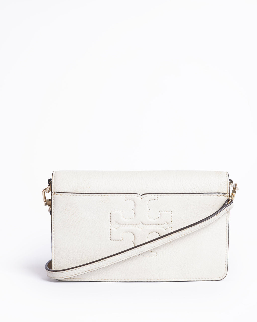 Tory burch white leather crossbody bag