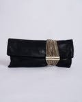 Jimmy Choo Chandra Crystal Embellished Bracelet Suede Clutch
